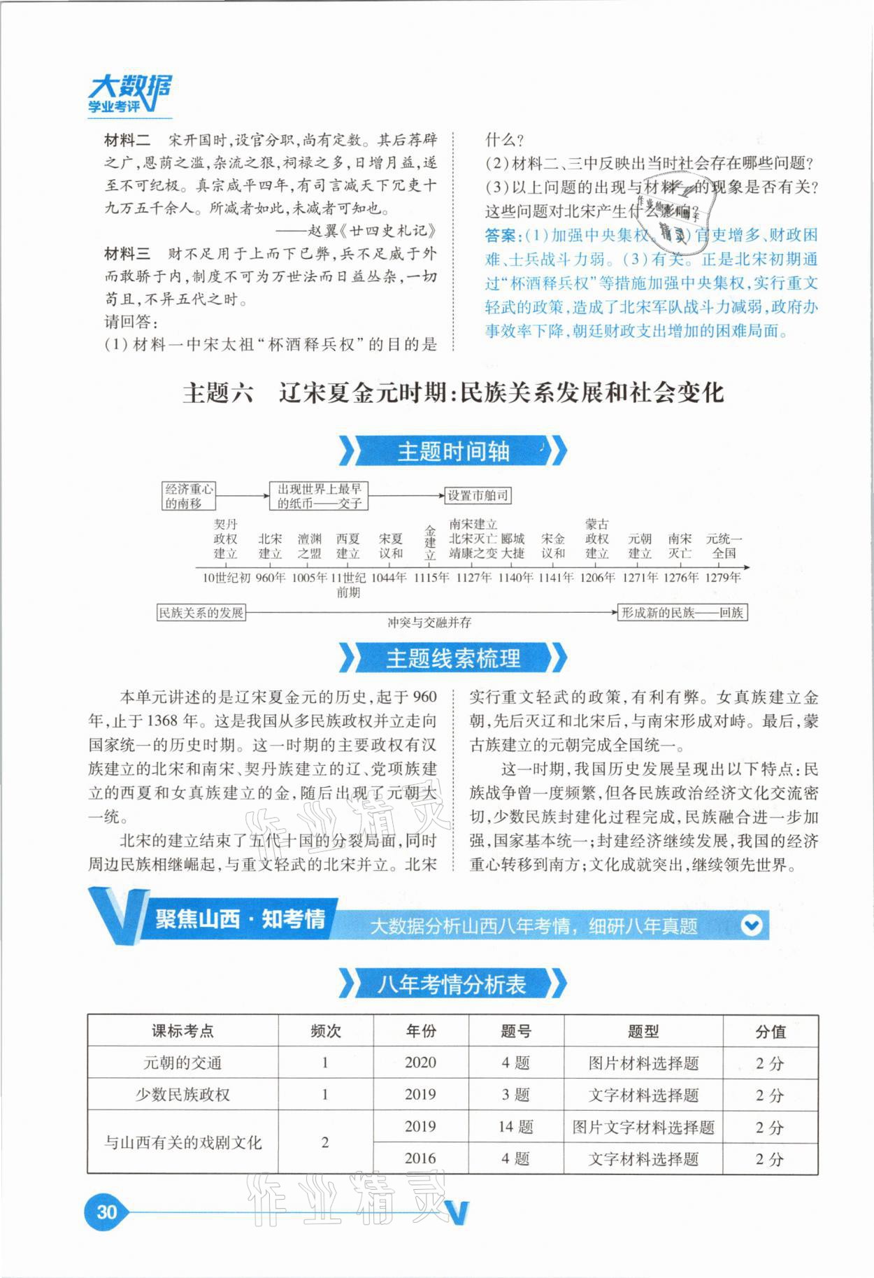 2021年大數(shù)據(jù)學(xué)業(yè)考評(píng)中考必備歷史山西專版 參考答案第30頁(yè)