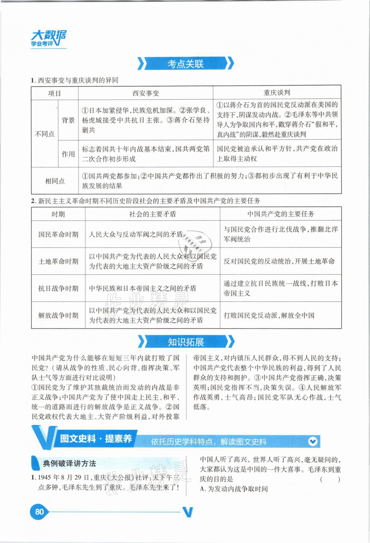 2021年大數(shù)據(jù)學(xué)業(yè)考評(píng)中考必備歷史山西專版 參考答案第80頁
