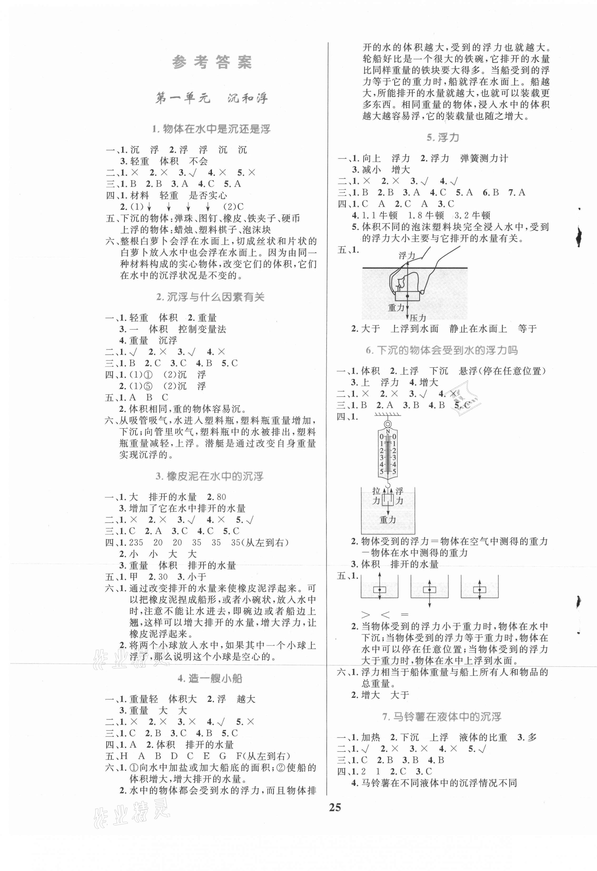 2021年全優(yōu)設(shè)計(jì)超人天天練五年級科學(xué)下冊教科版 第1頁