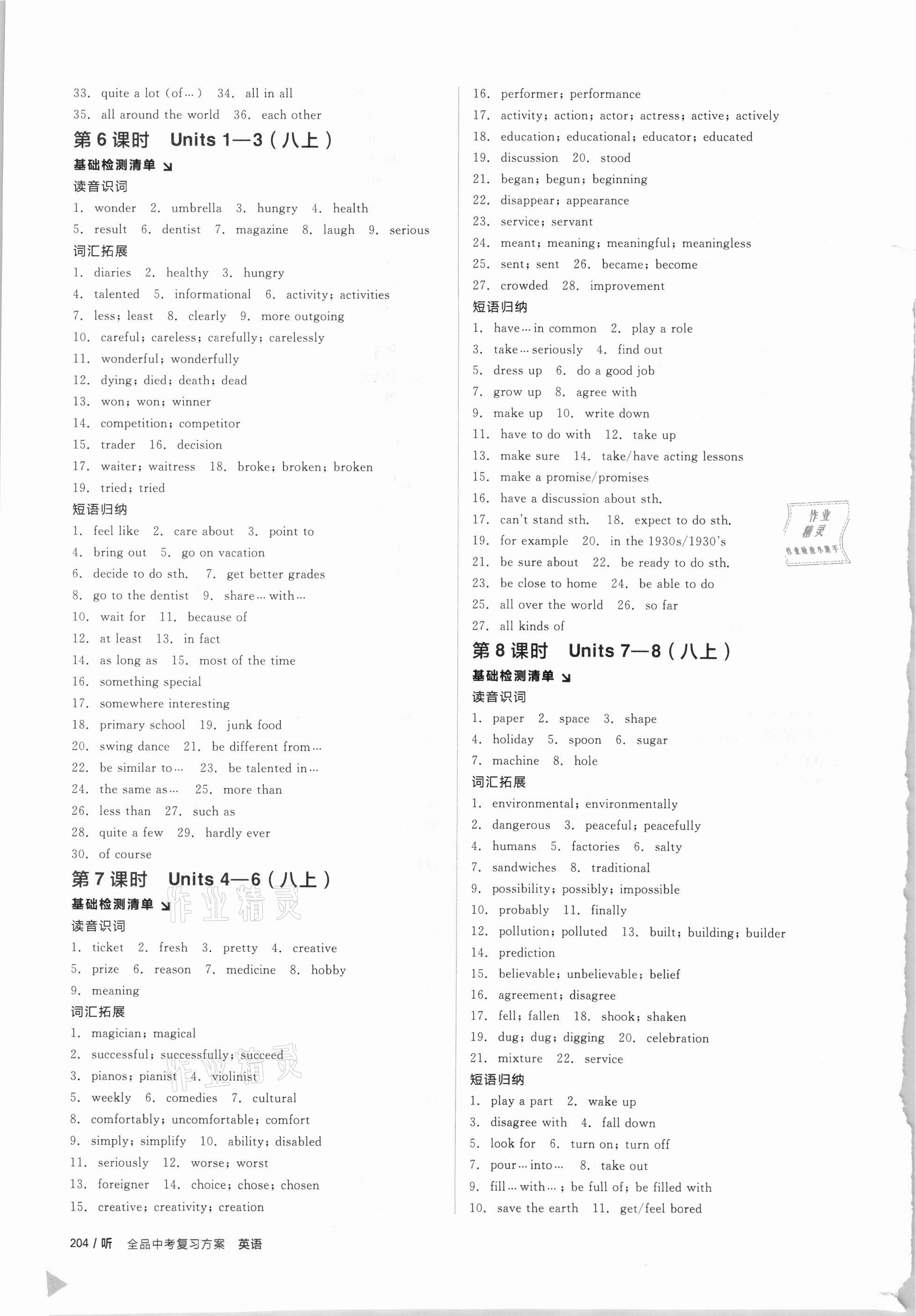 2021年全品中考復(fù)習(xí)方案英語(yǔ)甘肅專版 參考答案第3頁(yè)