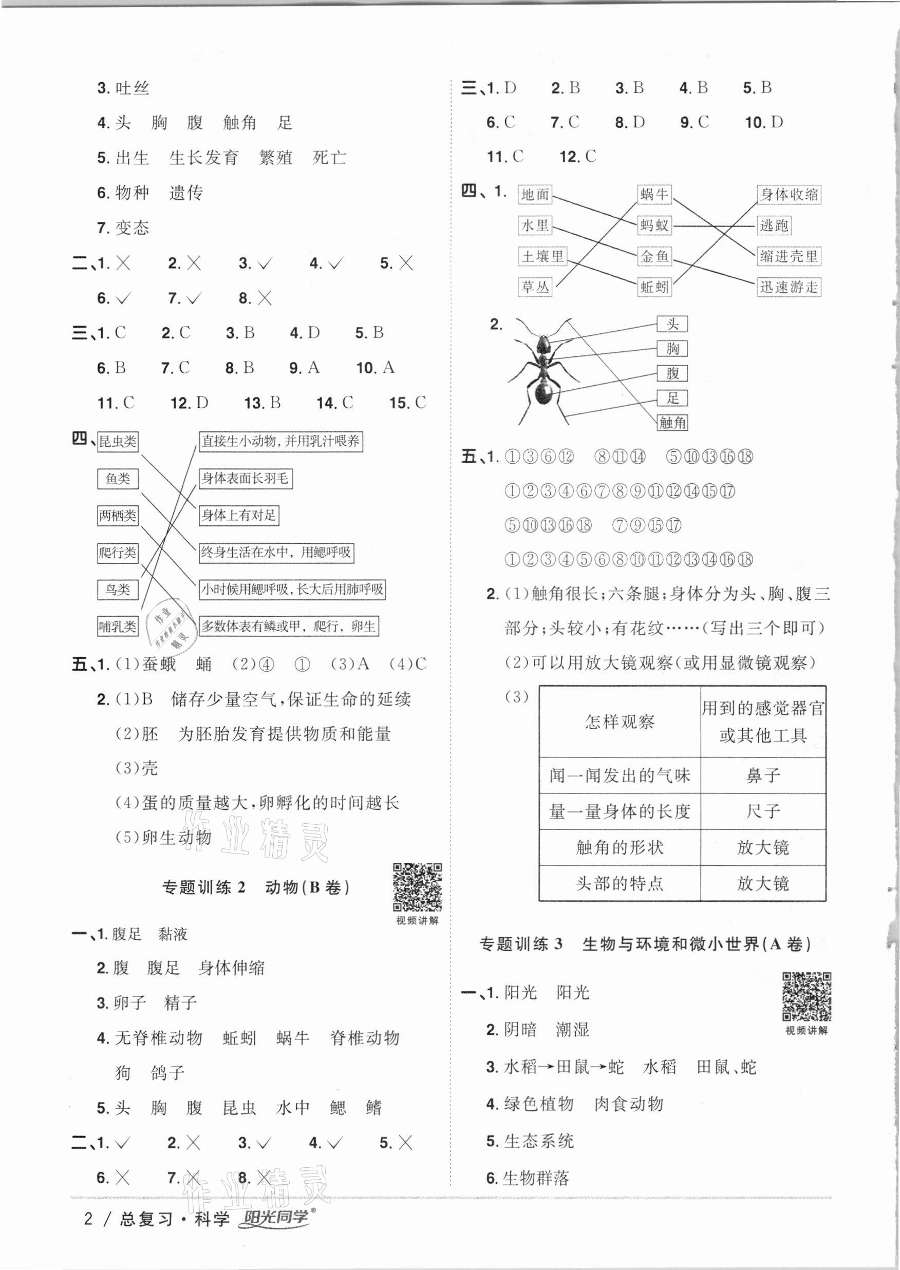 2021年宇軒圖書小學(xué)畢業(yè)升學(xué)系統(tǒng)總復(fù)習(xí)科學(xué) 參考答案第2頁(yè)