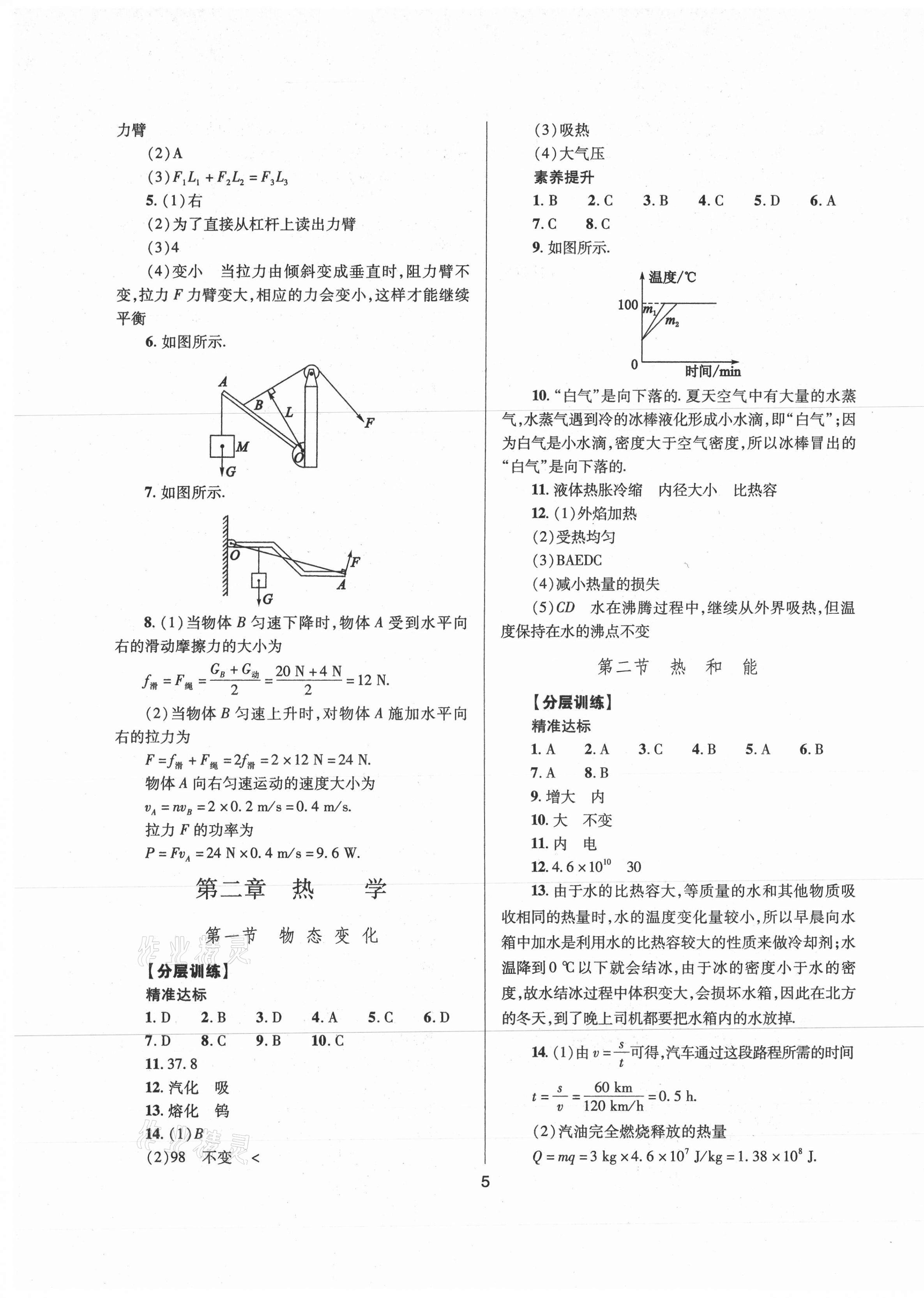 2021年中考指導(dǎo)物理 參考答案第5頁