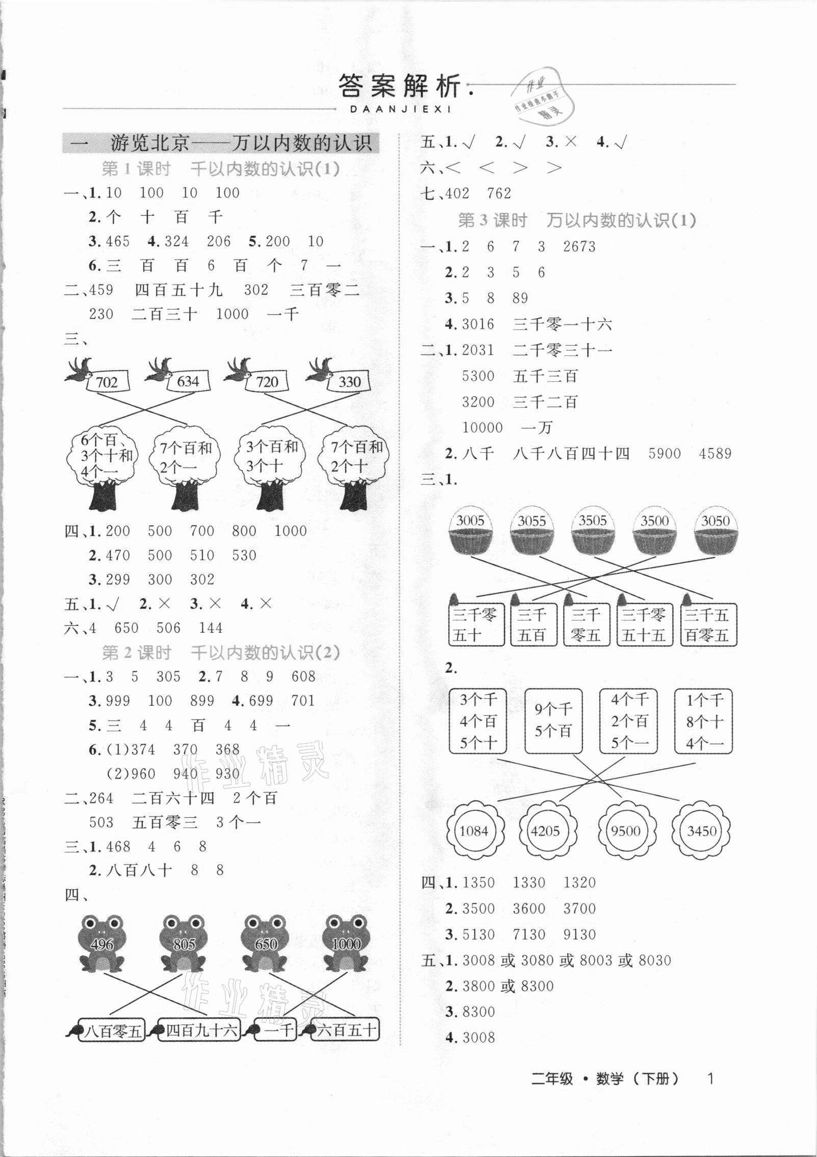 2021年細解巧練二年級數(shù)學(xué)下冊青島版54制 參考答案第1頁