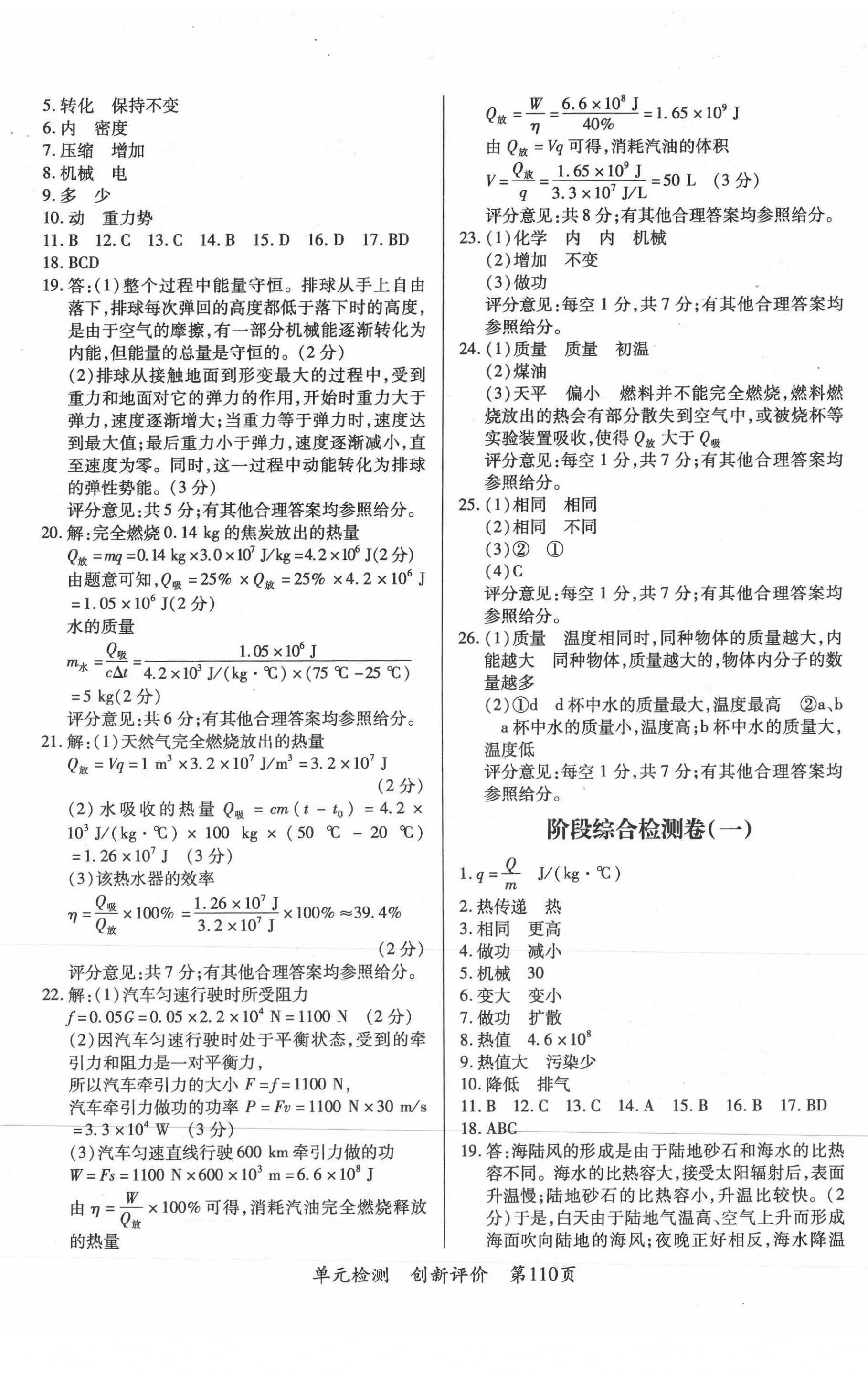 2020年新評價單元檢測創(chuàng)新評價九年級物理全一冊人教版 第2頁