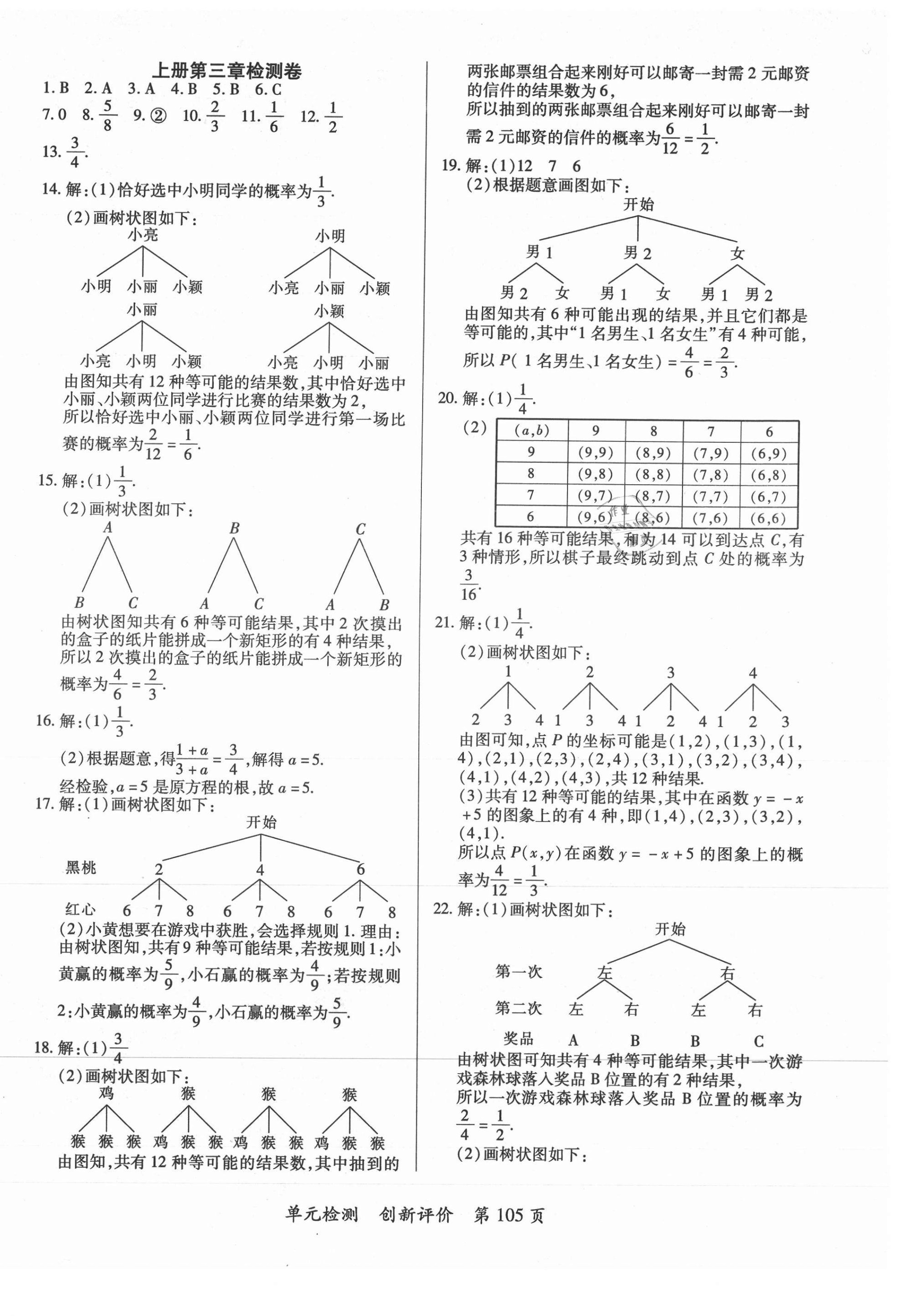 2020年新評價單元檢測創(chuàng)新評價九年級數(shù)學全一冊北師大版 第3頁