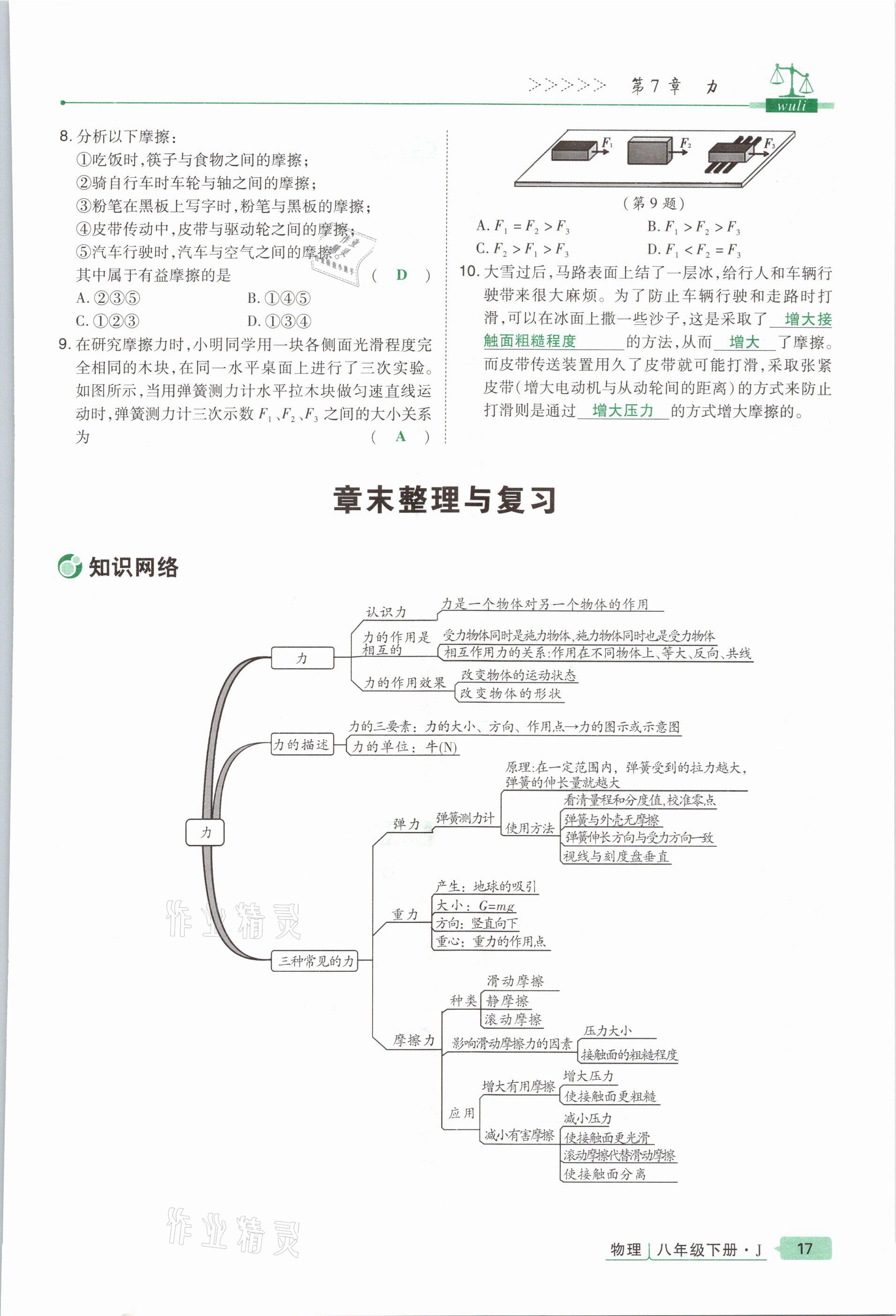 2021年高分突破課時達標(biāo)講練測八年級物理下冊教科版 參考答案第17頁