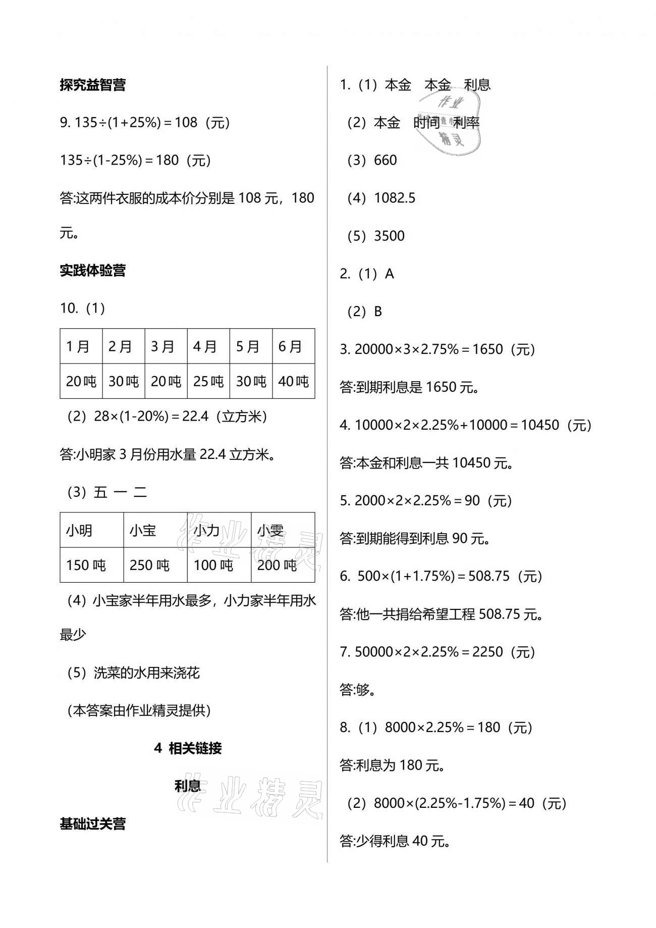 2021年小學同步練習冊六年級數(shù)學下冊青島版六三制青島出版社 參考答案第7頁