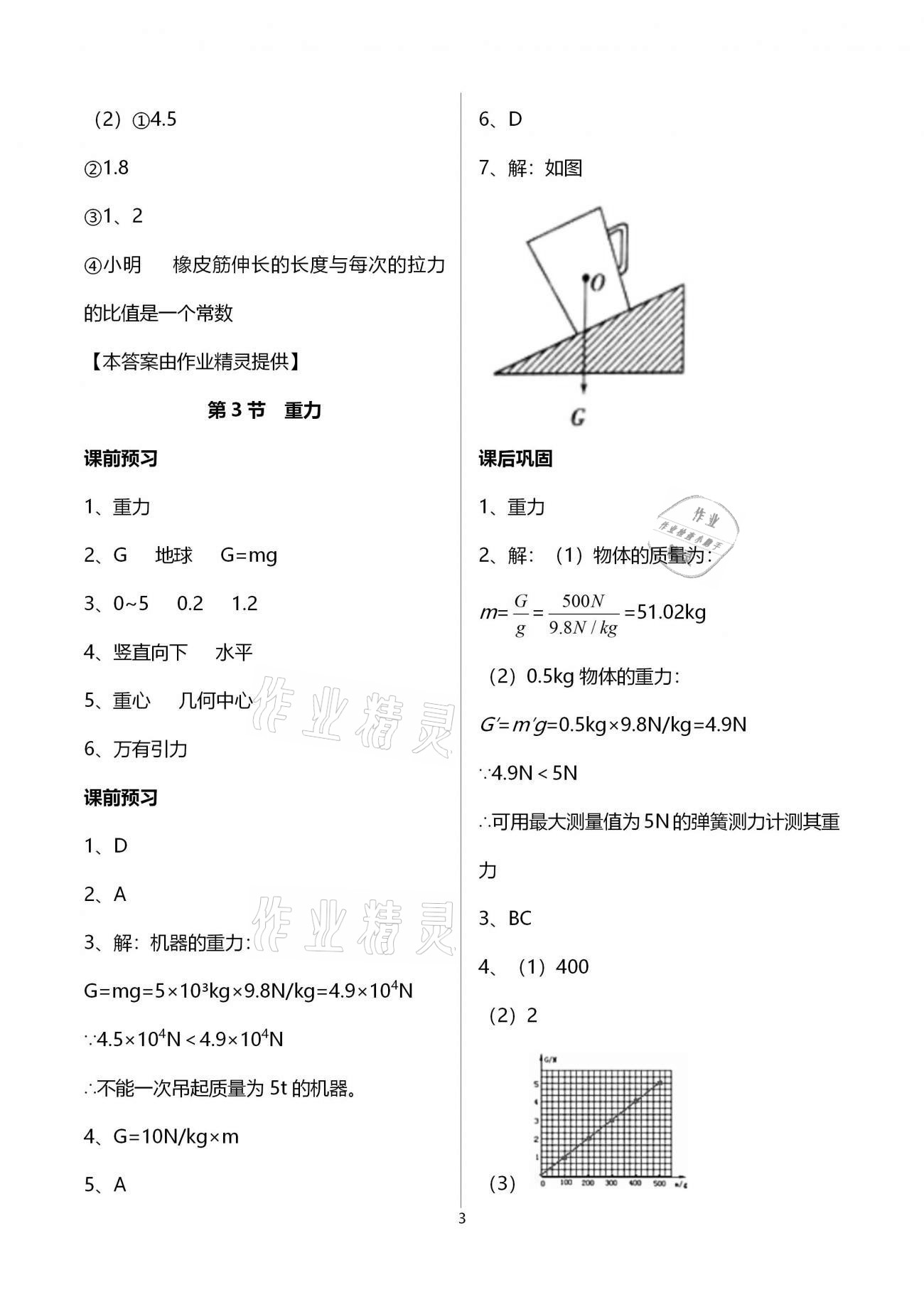 2021年基礎(chǔ)訓(xùn)練八年級(jí)物理下冊(cè)人教版大象出版社 參考答案第3頁(yè)