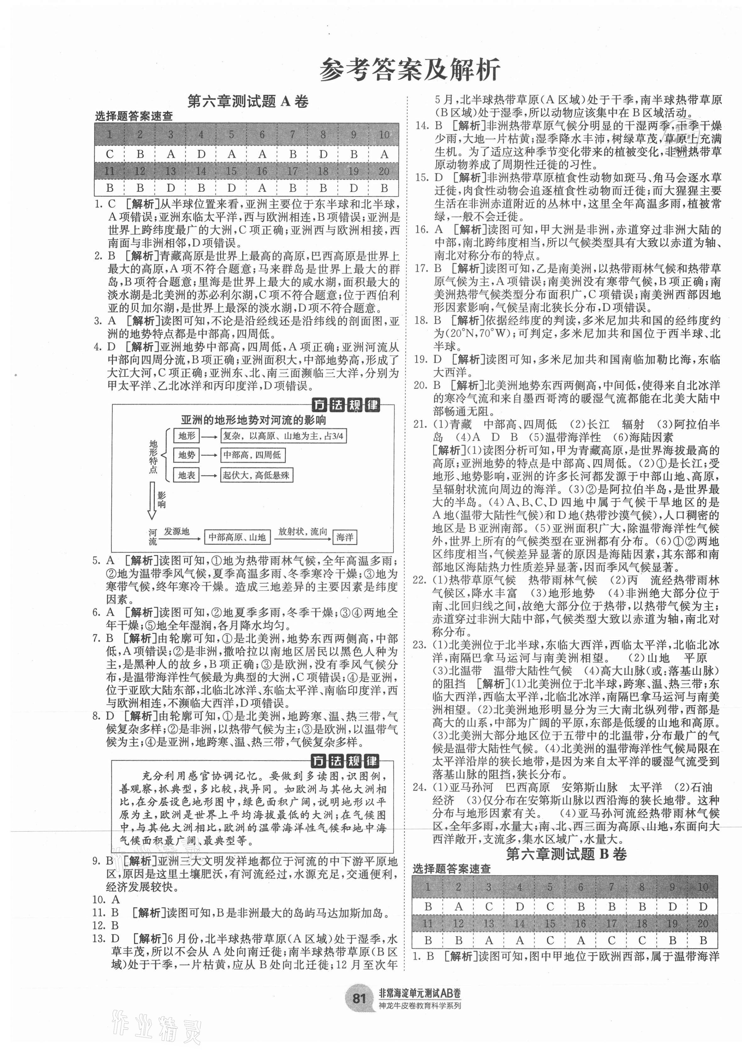 2021年海淀單元測試AB卷七年級地理下冊湘教版 第1頁