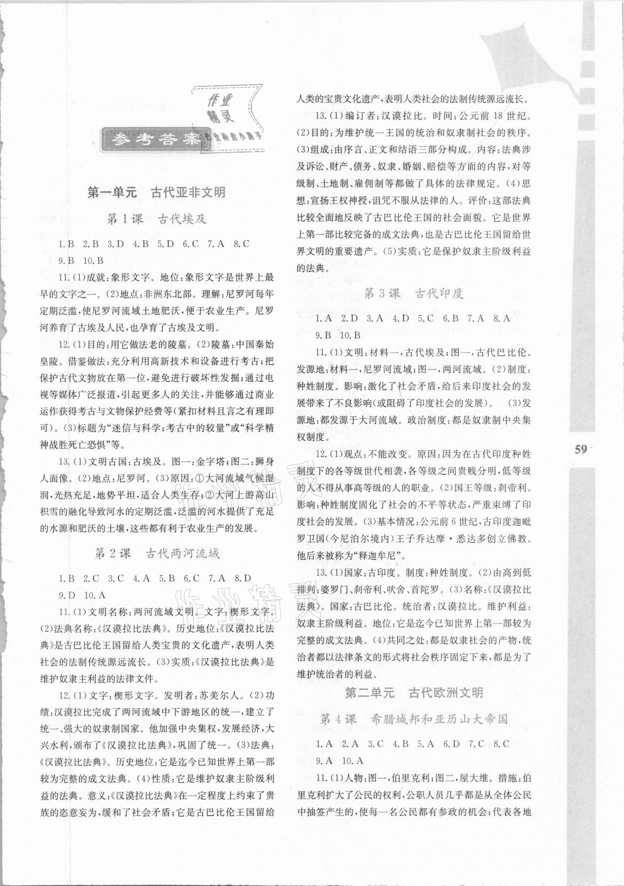 2021年寒假作業(yè)與生活九年級(jí)歷史陜西人民教育出版社 第1頁(yè)