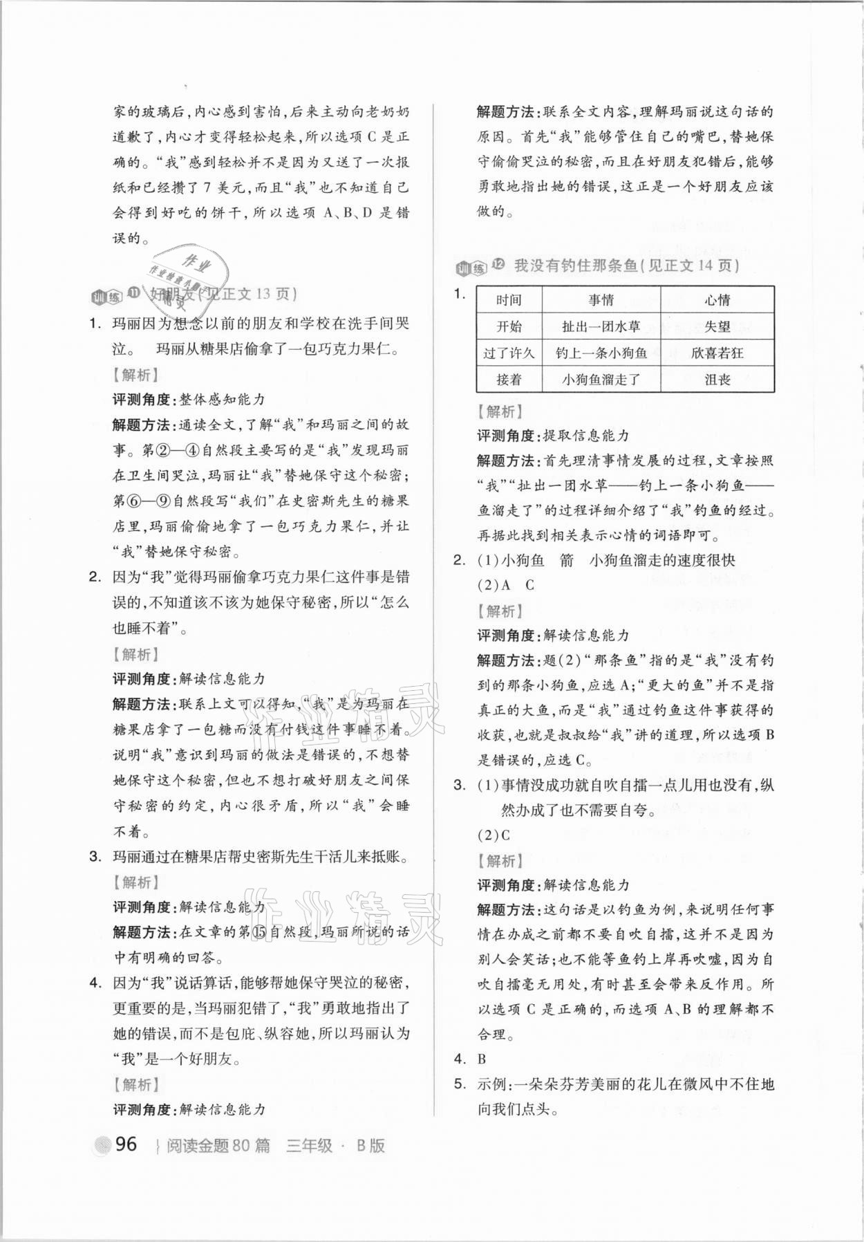 2021年閱讀金題80篇三年級下冊人教版 參考答案第6頁