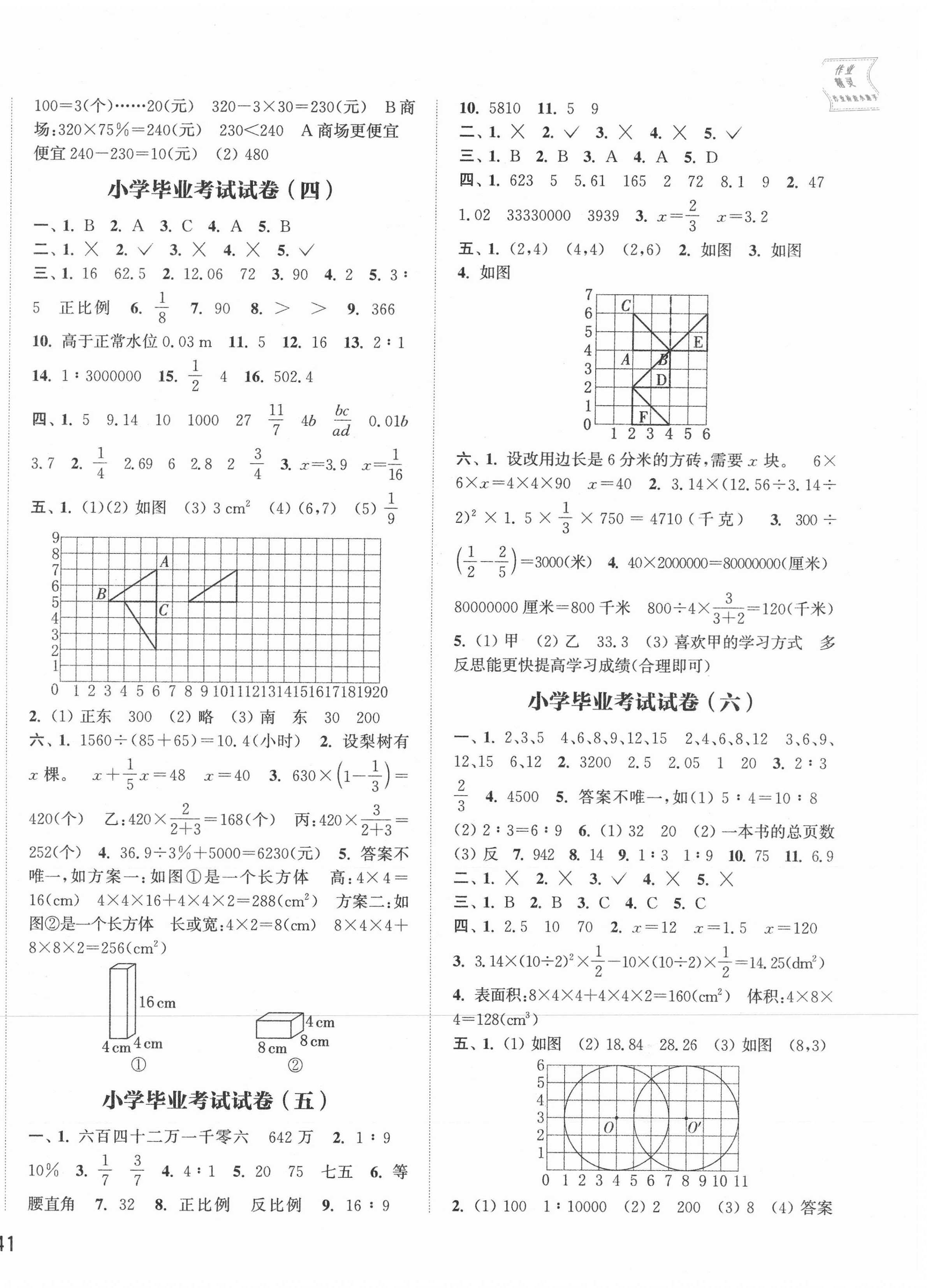 2021年小學畢業(yè)考試試卷精編數(shù)學 第2頁