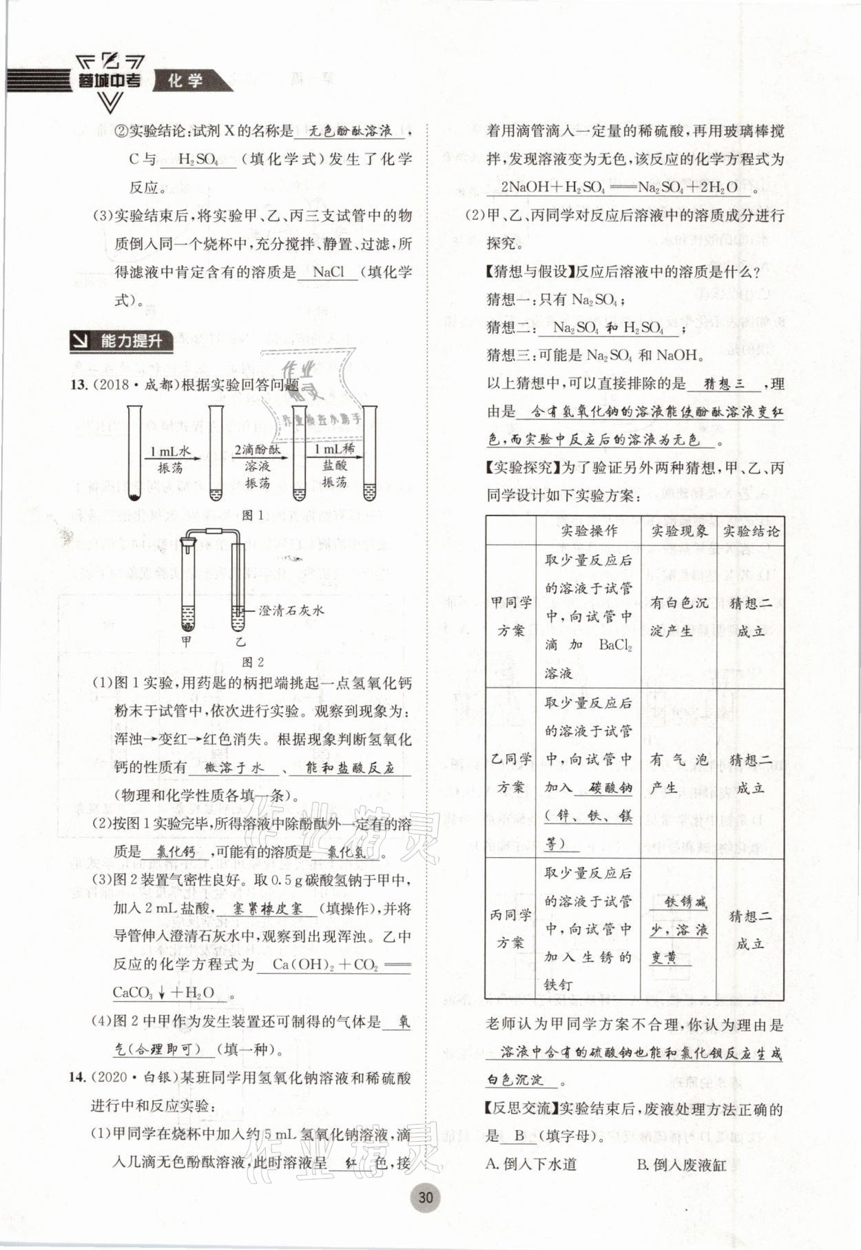 2021年蓉城中考化學(xué) 參考答案第30頁(yè)