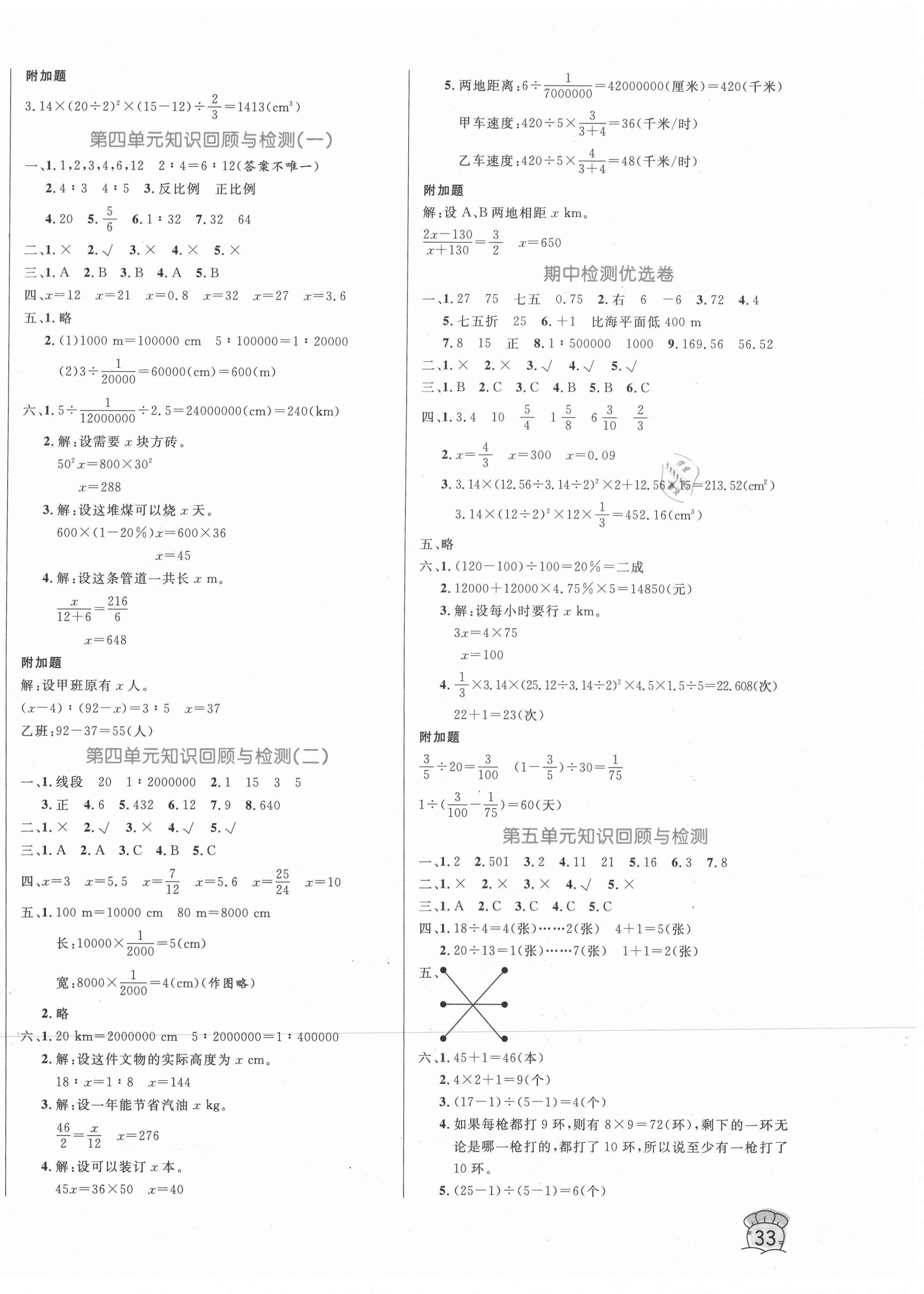 2021年黃岡名卷六年級(jí)數(shù)學(xué)下冊(cè)人教版新疆專版 第2頁