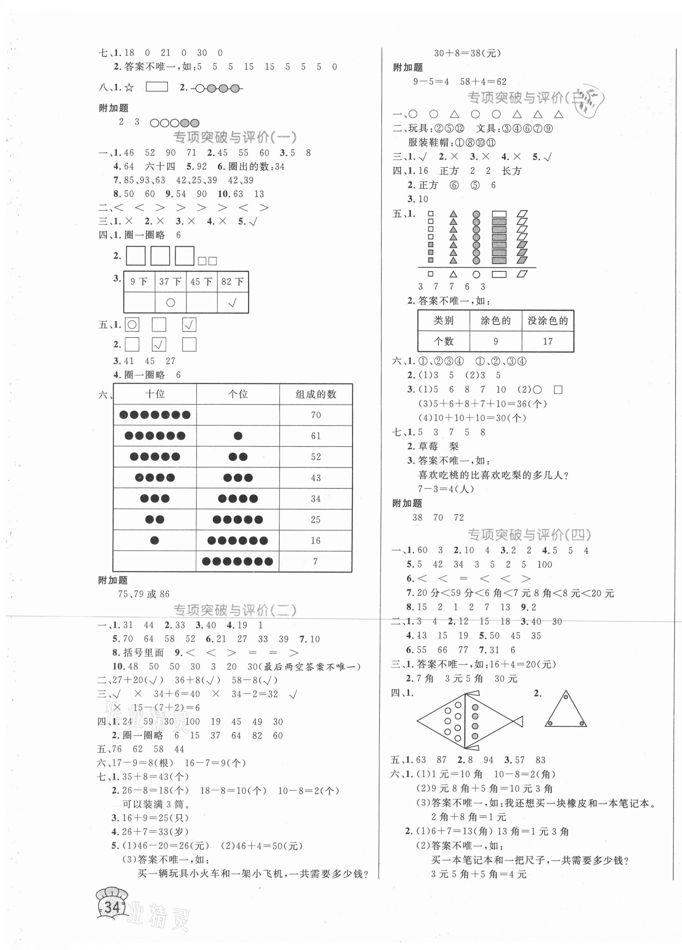 2021年黃岡名卷一年級(jí)數(shù)學(xué)下冊(cè)人教版新疆專(zhuān)版 第3頁(yè)