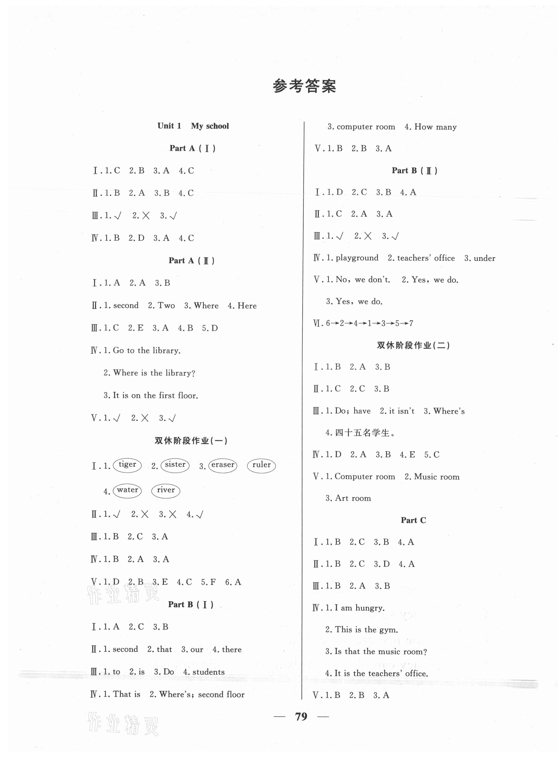 2021年奪冠新課堂隨堂練測四年級英語下冊人教版 第1頁