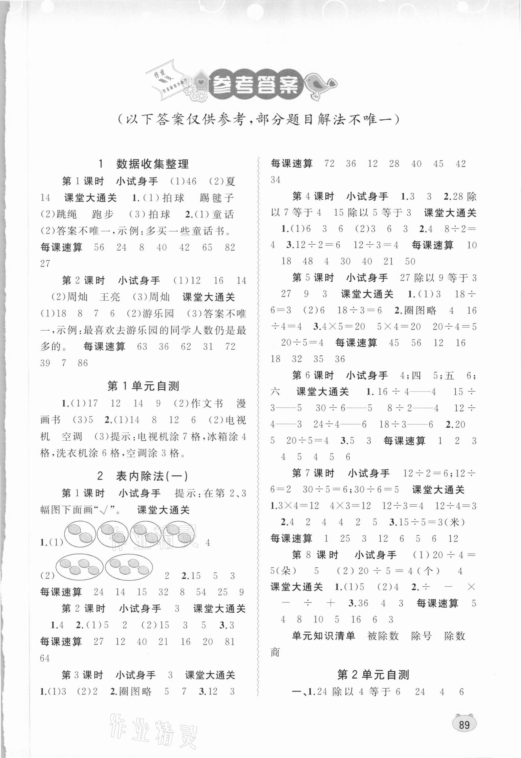 2021年新課程學(xué)習(xí)與測(cè)評(píng)同步學(xué)習(xí)二年級(jí)數(shù)學(xué)下冊(cè)人教版 第1頁(yè)