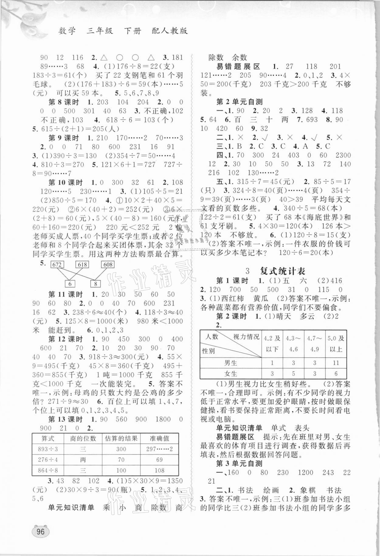 2021年新課程學(xué)習(xí)與測評(píng)同步學(xué)習(xí)三年級(jí)數(shù)學(xué)下冊人教版 第2頁