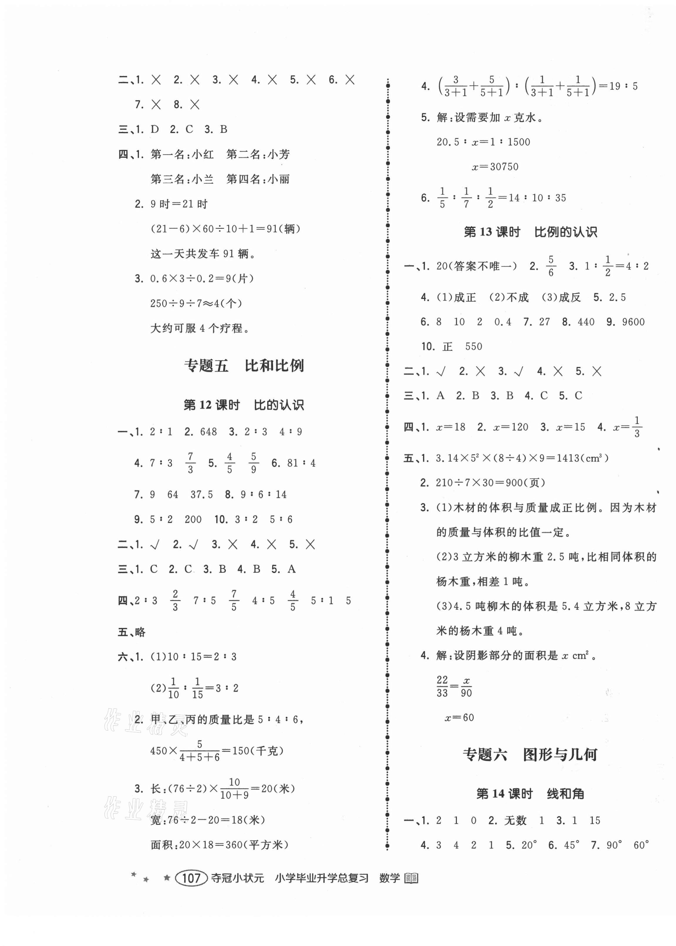 2021年小学毕业升学总复习夺冠小状元六年级数学 第5页