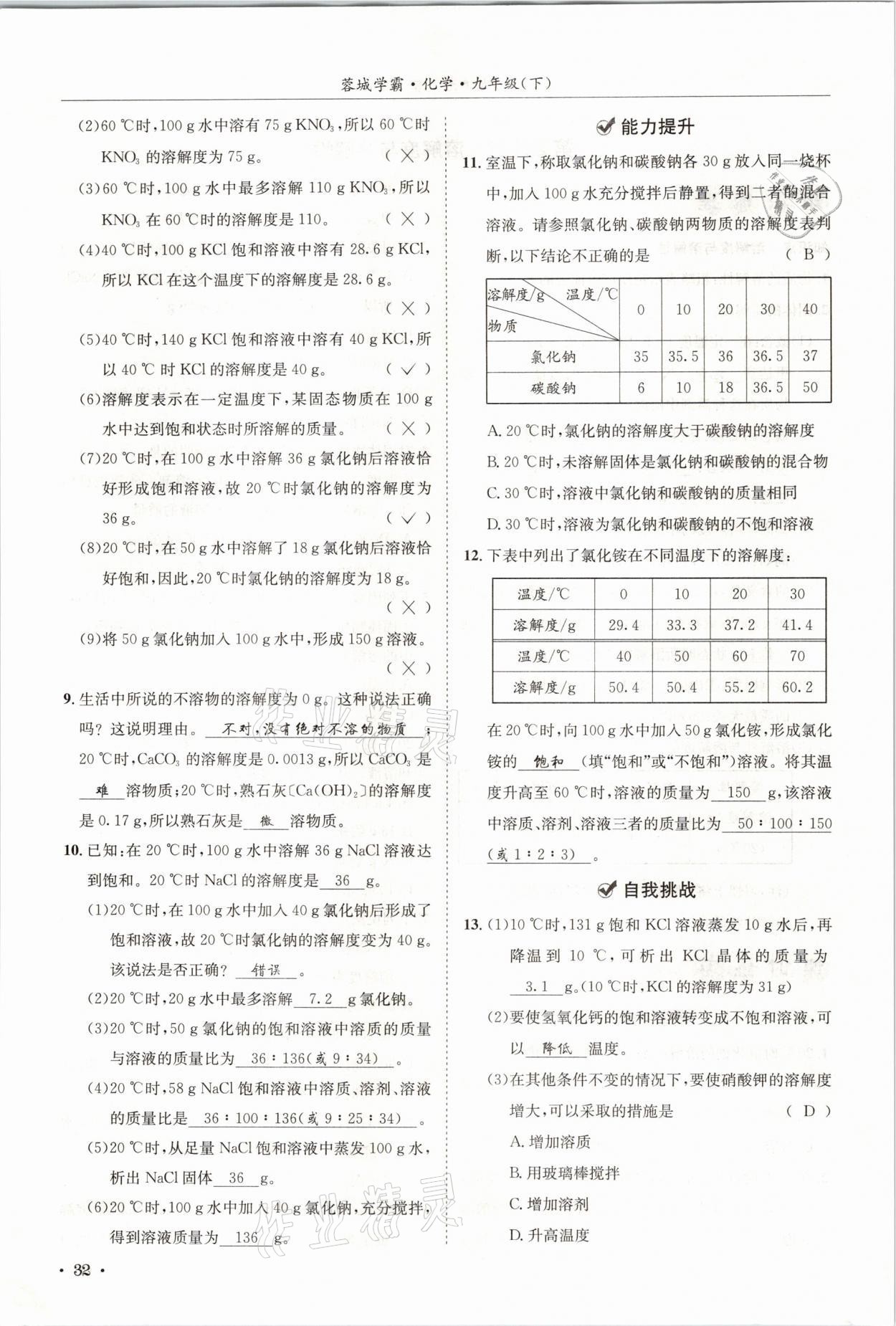 2021年蓉城學霸九年級化學下冊人教版 第32頁