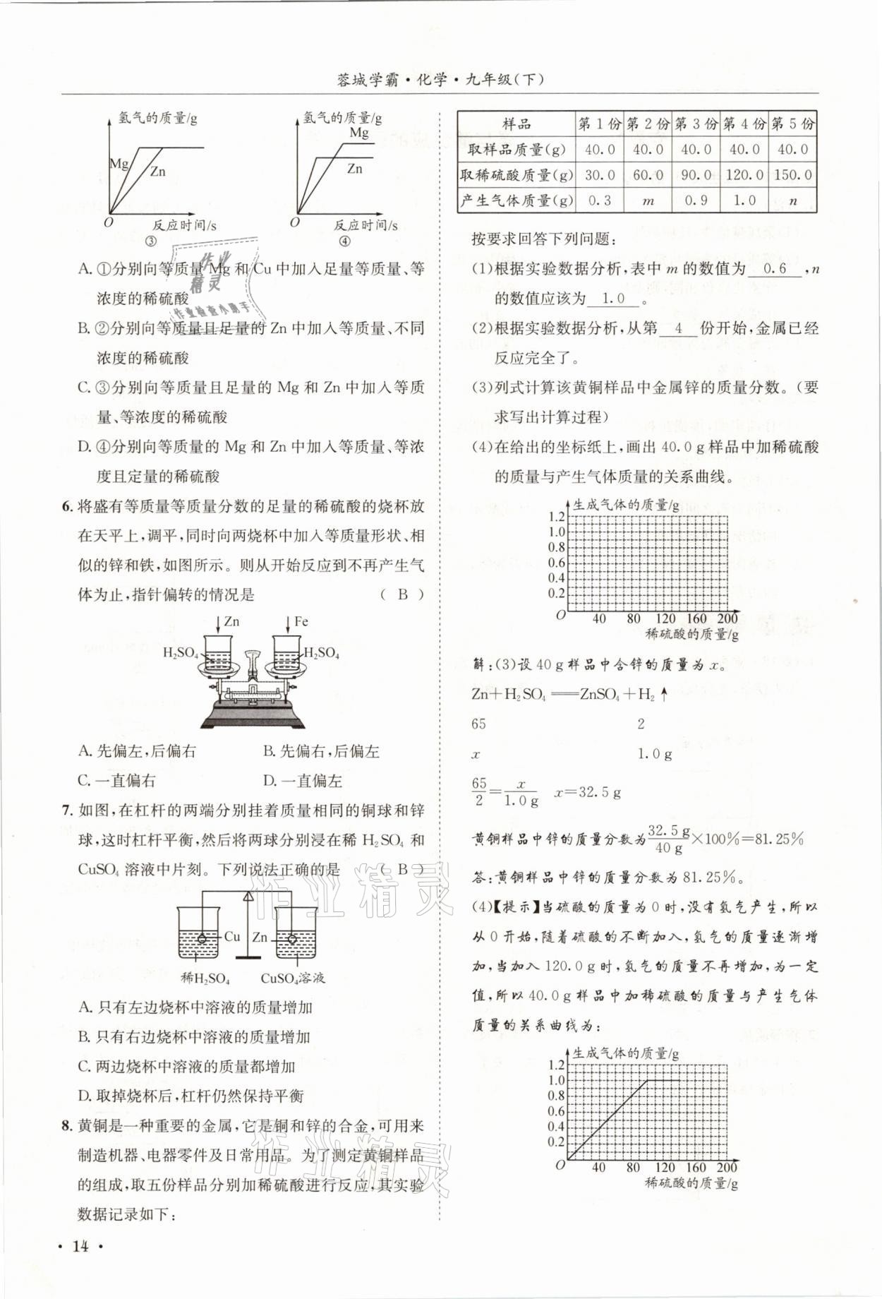 2021年蓉城学霸九年级化学下册人教版 第14页