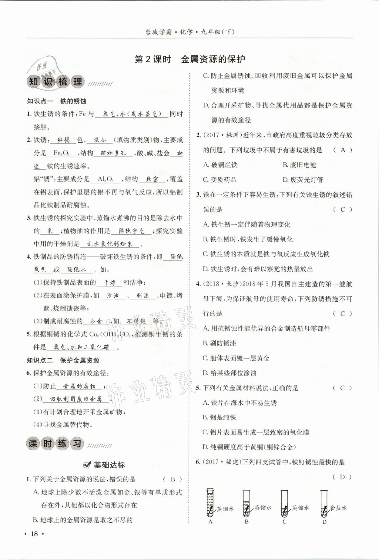 2021年蓉城學(xué)霸九年級(jí)化學(xué)下冊(cè)人教版 第18頁