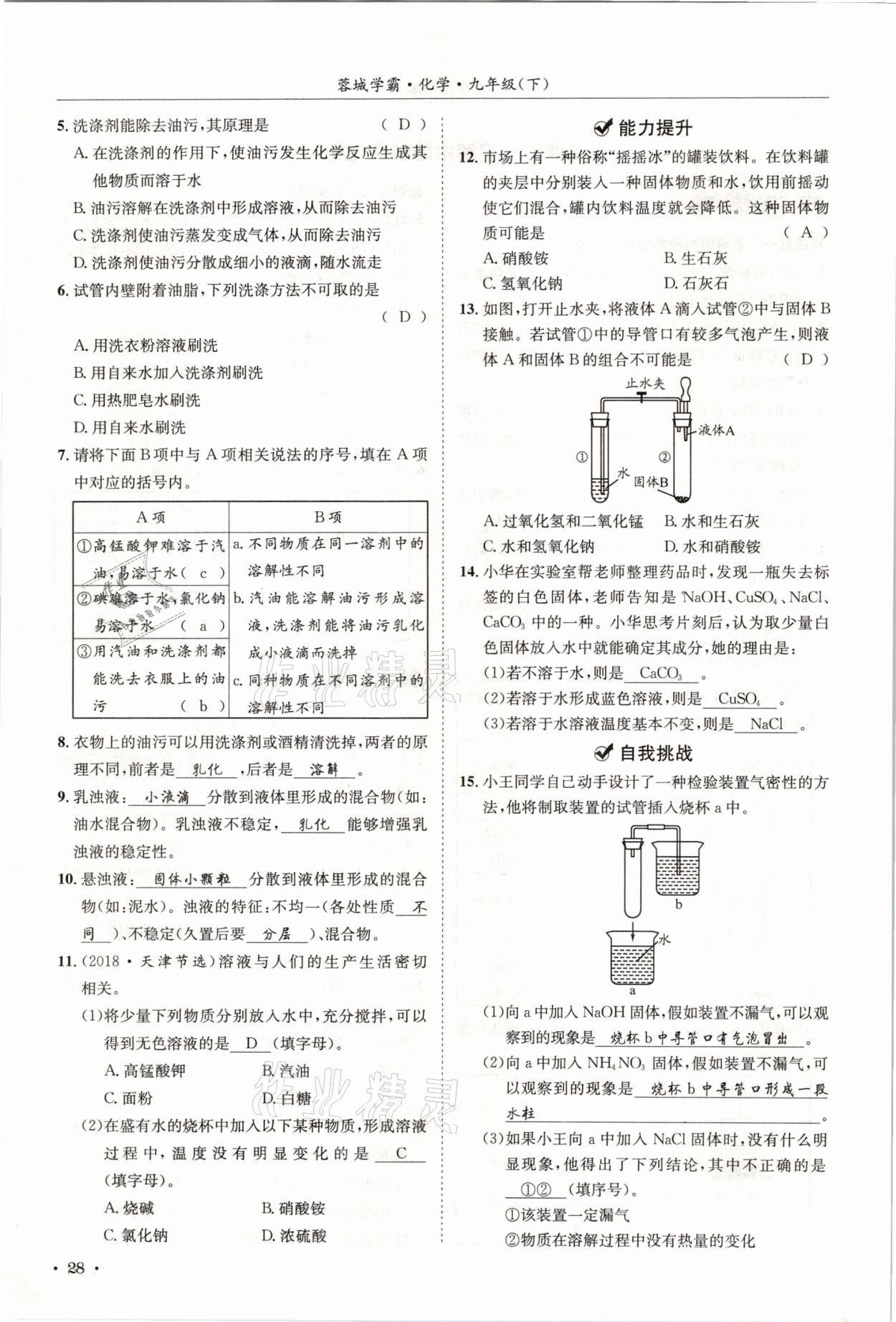 2021年蓉城學(xué)霸九年級化學(xué)下冊人教版 第28頁