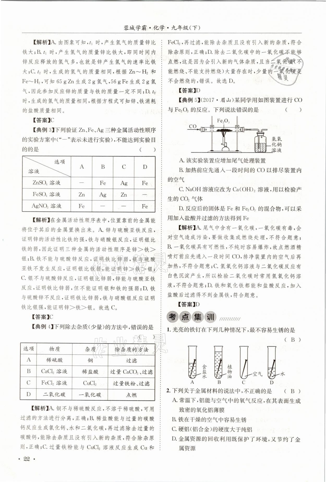 2021年蓉城學(xué)霸九年級化學(xué)下冊人教版 第22頁