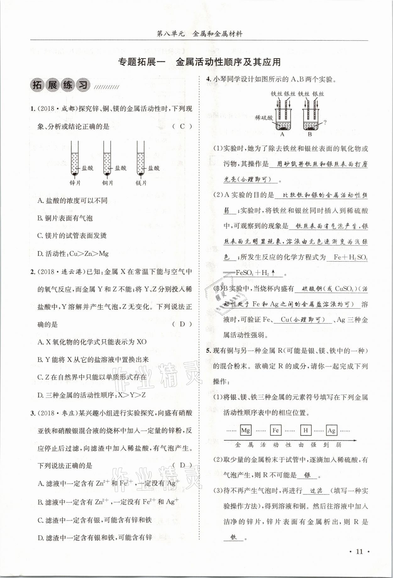 2021年蓉城學(xué)霸九年級(jí)化學(xué)下冊(cè)人教版 第11頁(yè)