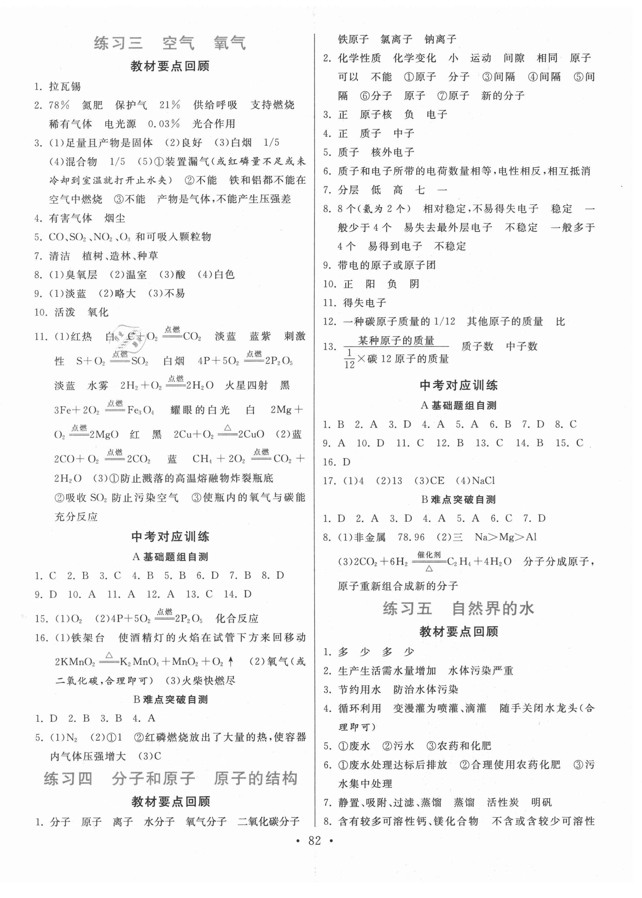 2021年寒假作业九年级化学河北美术出版社 第2页