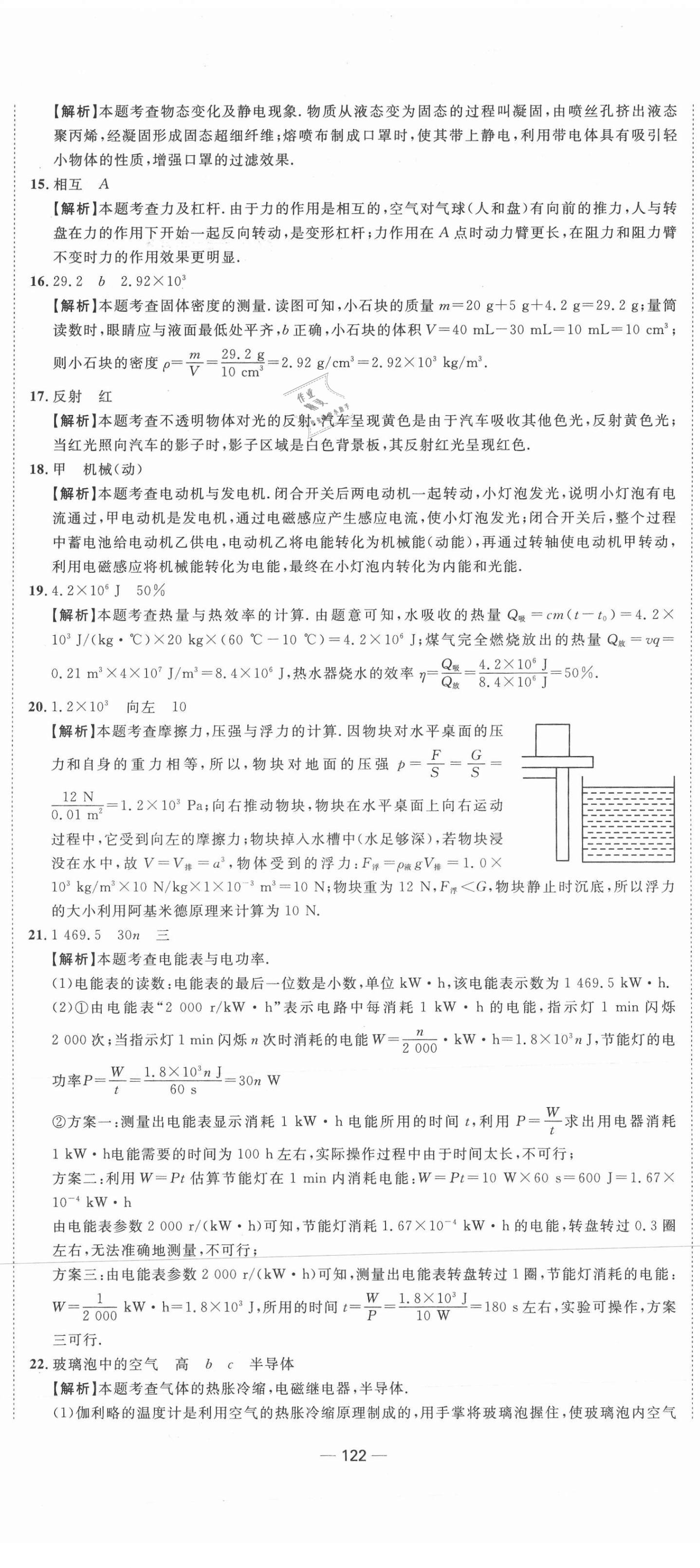 2021年中考合唱團(tuán)江蘇中考真題卷18套物理 參考答案第14頁