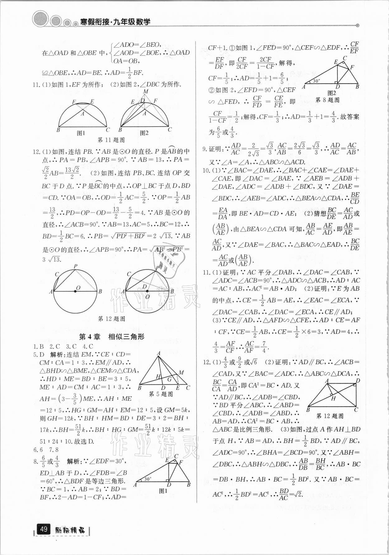 2021年寒假銜接九年級數學浙教版延邊人民出版社 第2頁