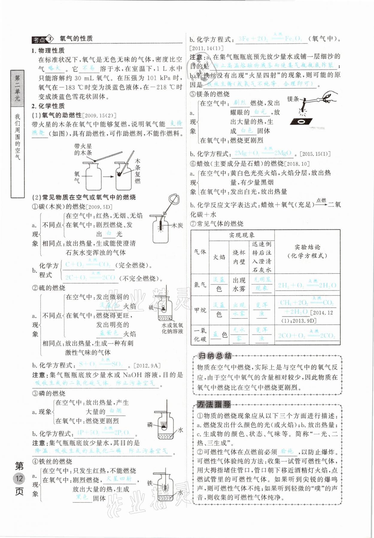 2021年名校密参化学中考安徽专版 参考答案第12页