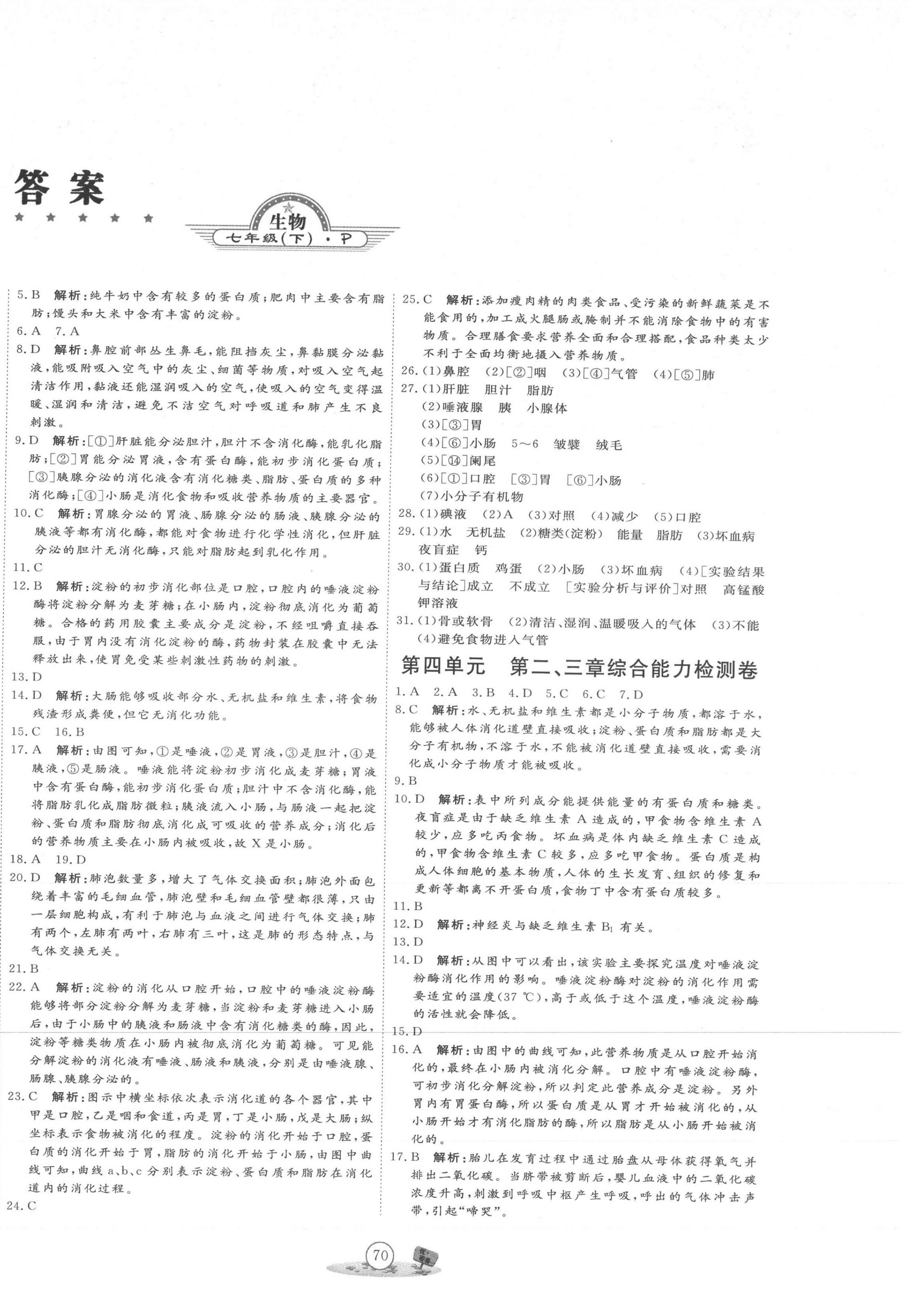 2021年優(yōu)加密卷七年級生物下冊人教版P版 第2頁