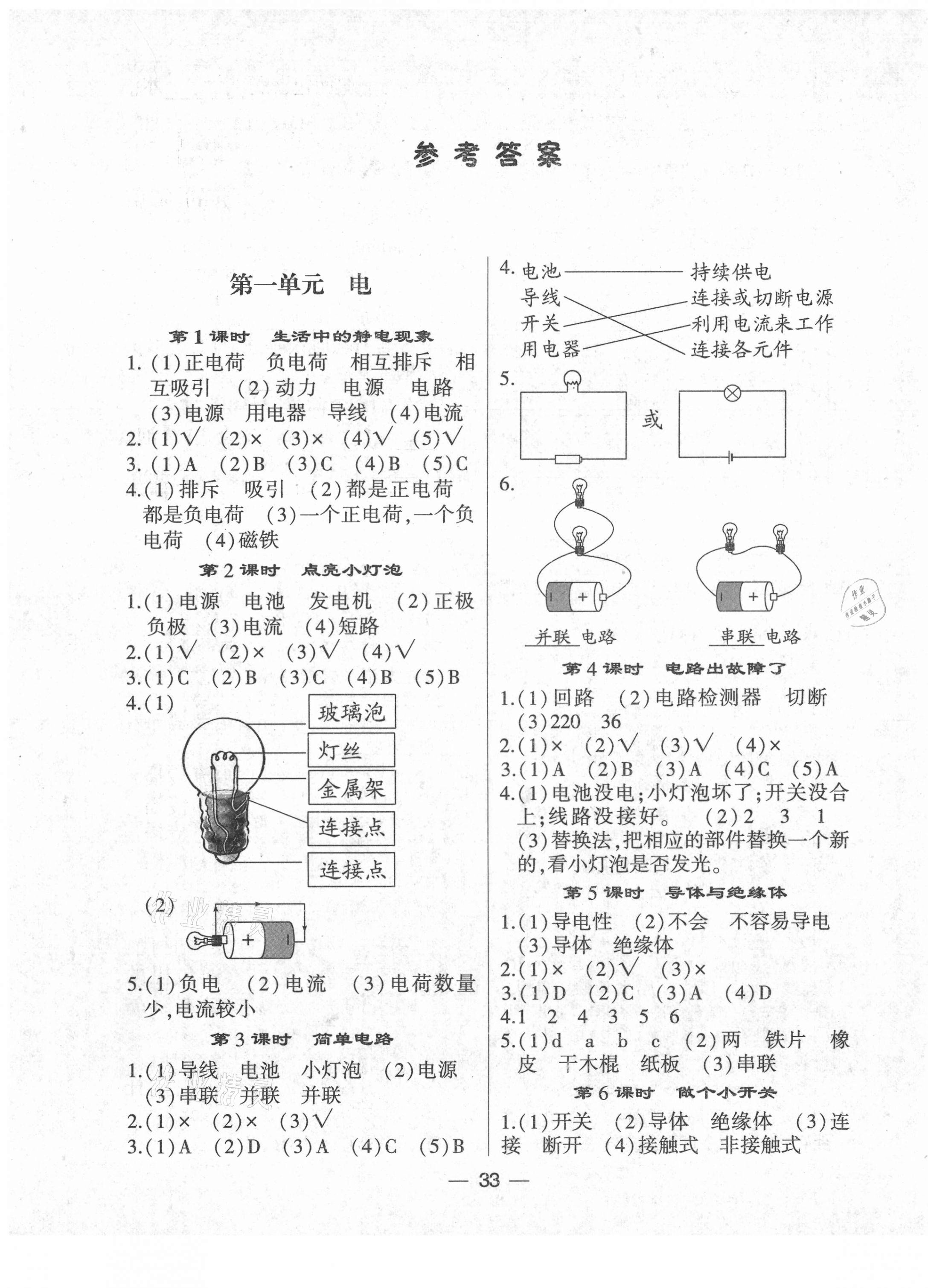 2021年經(jīng)綸學典棒棒堂四年級科學下冊教科版 第1頁