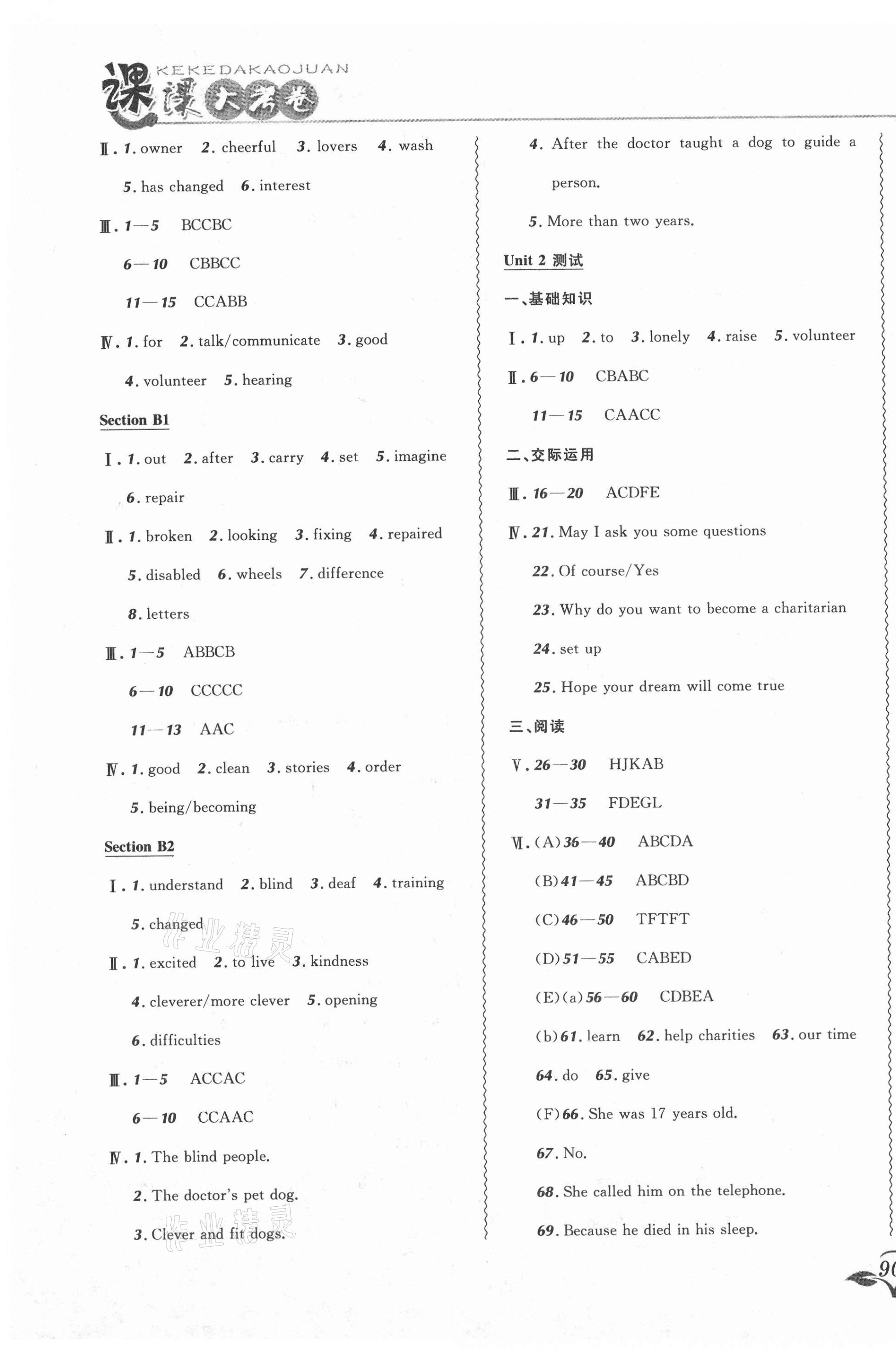 2021年北大綠卡課課大考卷八年級(jí)英語(yǔ)下冊(cè)人教版 第3頁(yè)