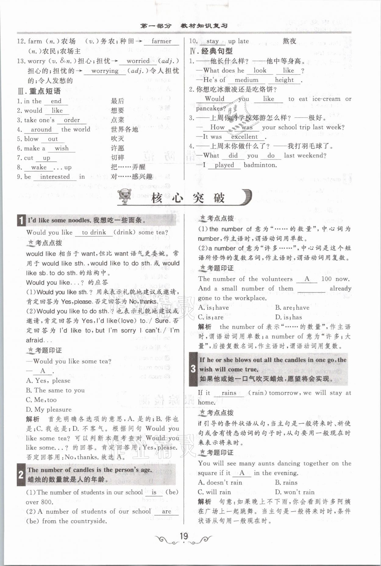 2021年簡易通中考總復習英語 參考答案第19頁