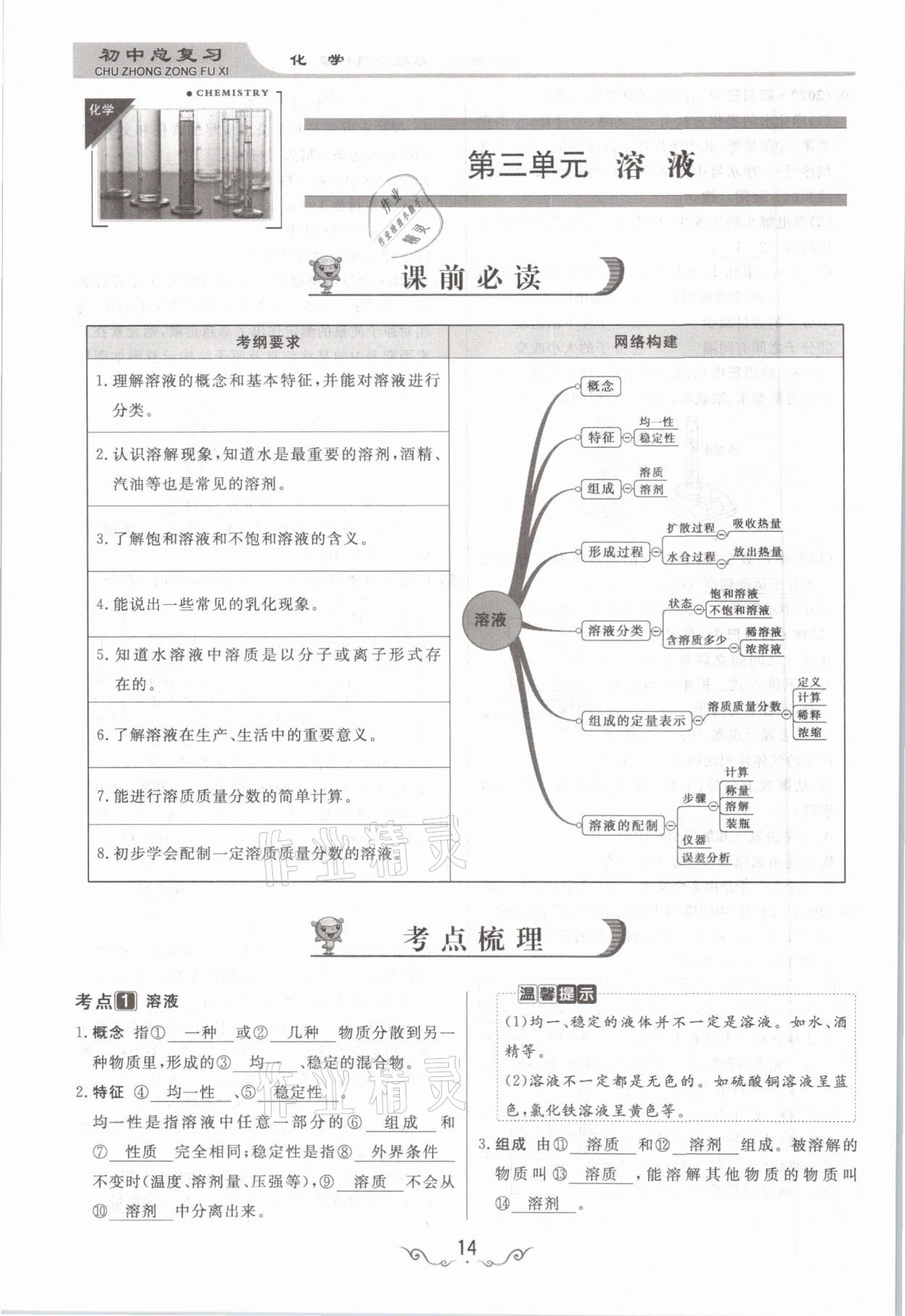 2021年簡易通中考總復(fù)習(xí)化學(xué) 參考答案第14頁