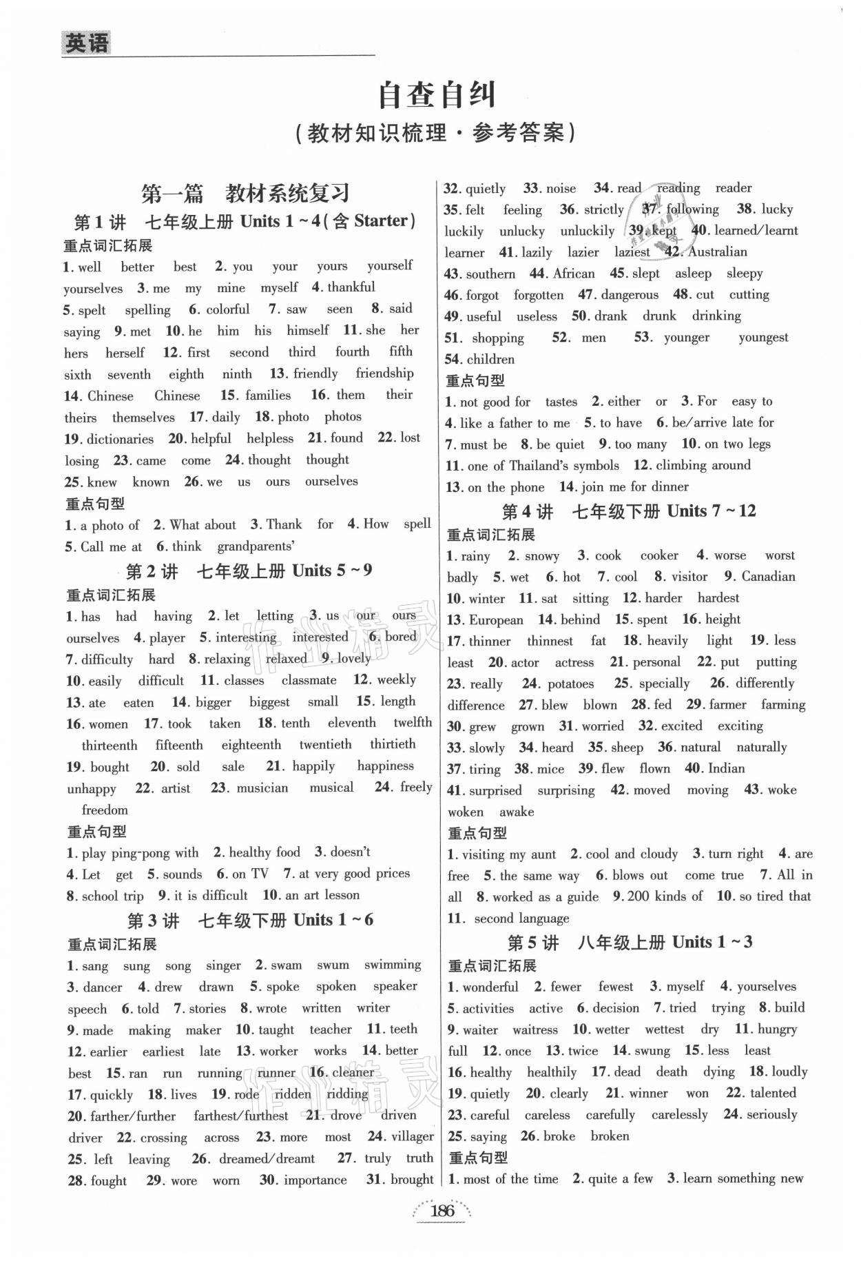 2021年試題突破中考全接觸英語四川專版 參考答案第1頁