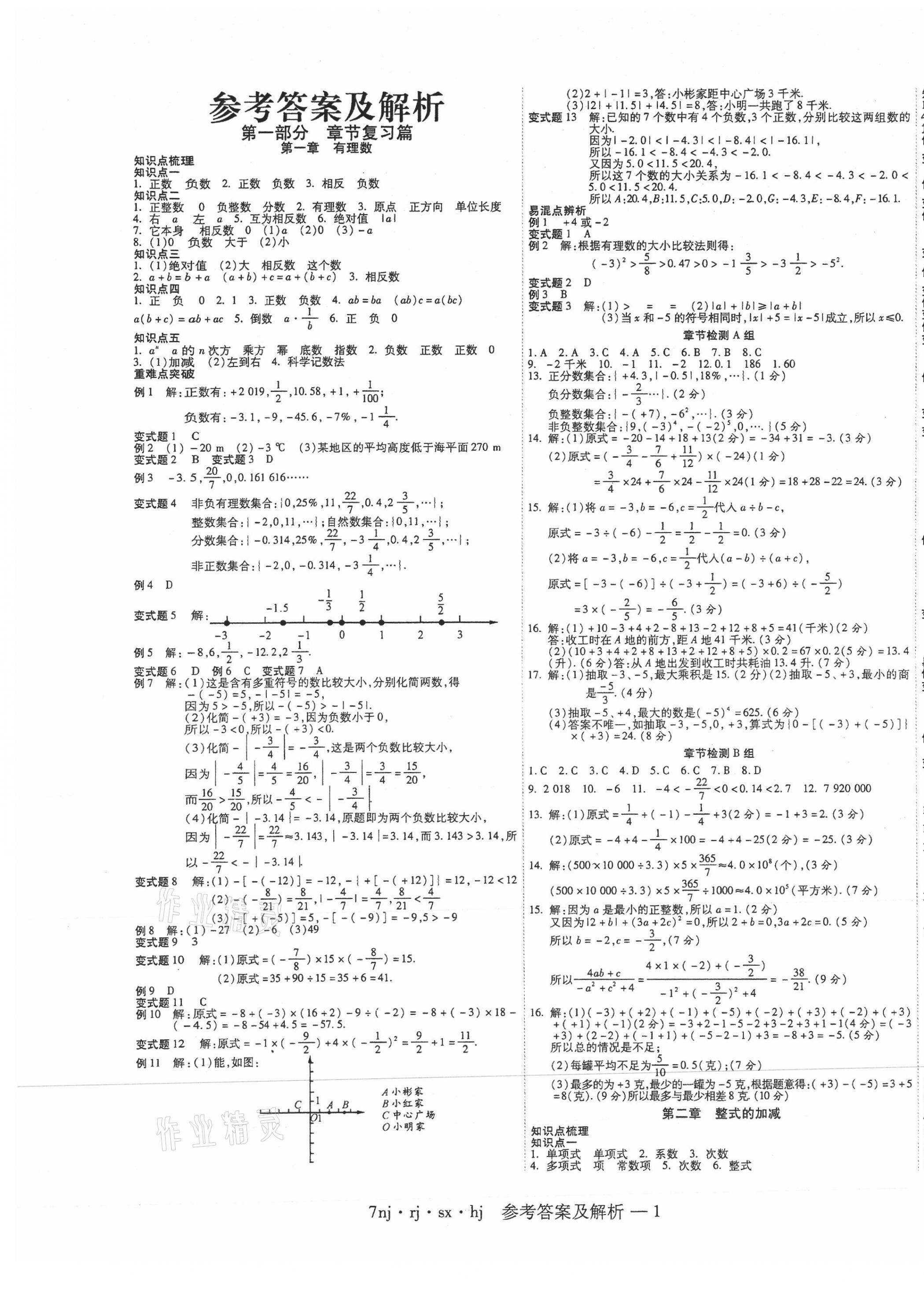 2021年金象教育U计划学期系统复习寒假作业七年级数学人教版 第1页