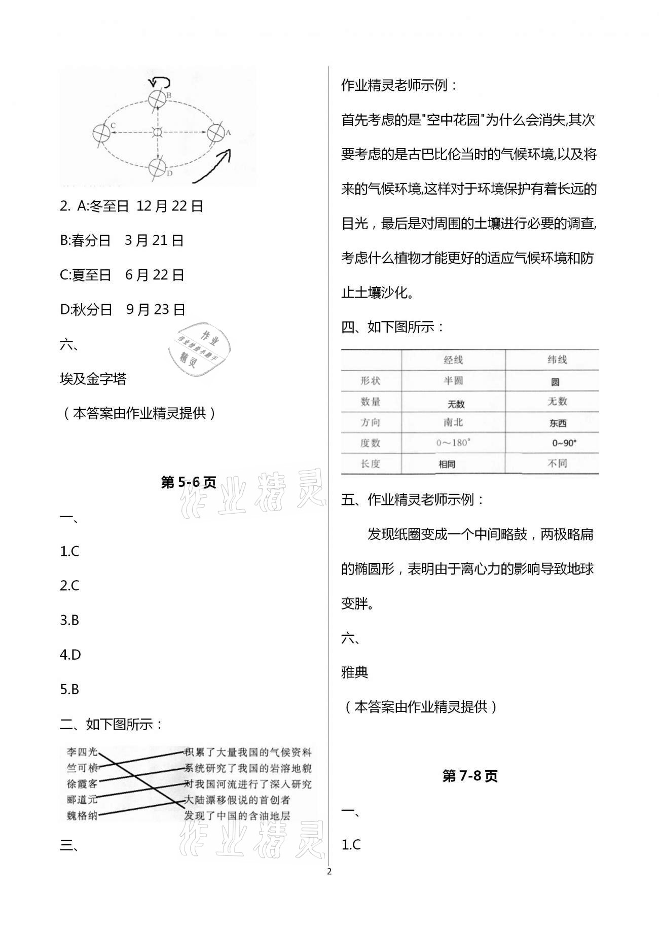 2021年新課堂寒假生活七年級地理 第2頁