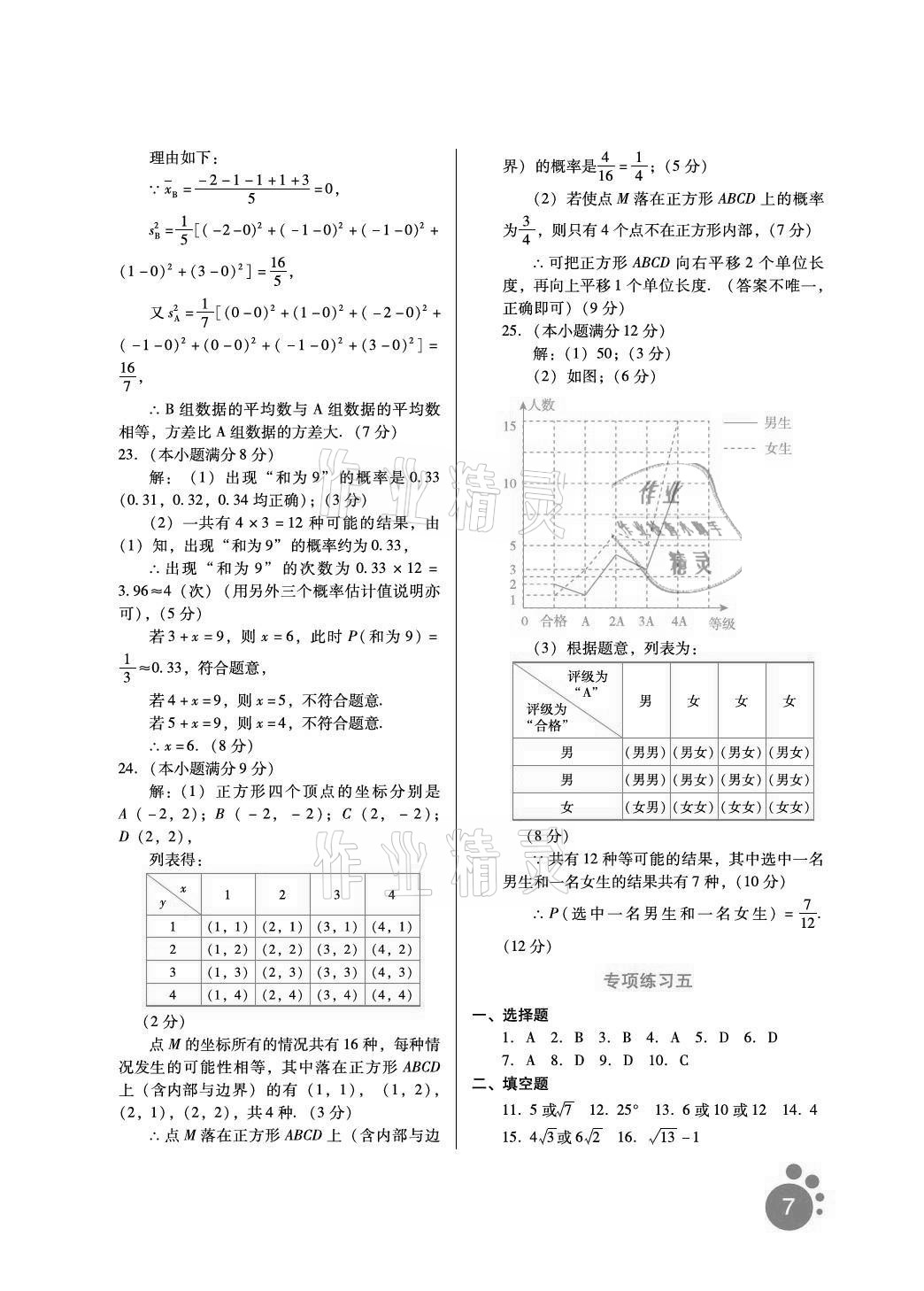 2021年寒假生活九年級(jí)數(shù)學(xué)河北人民出版社 參考答案第7頁(yè)