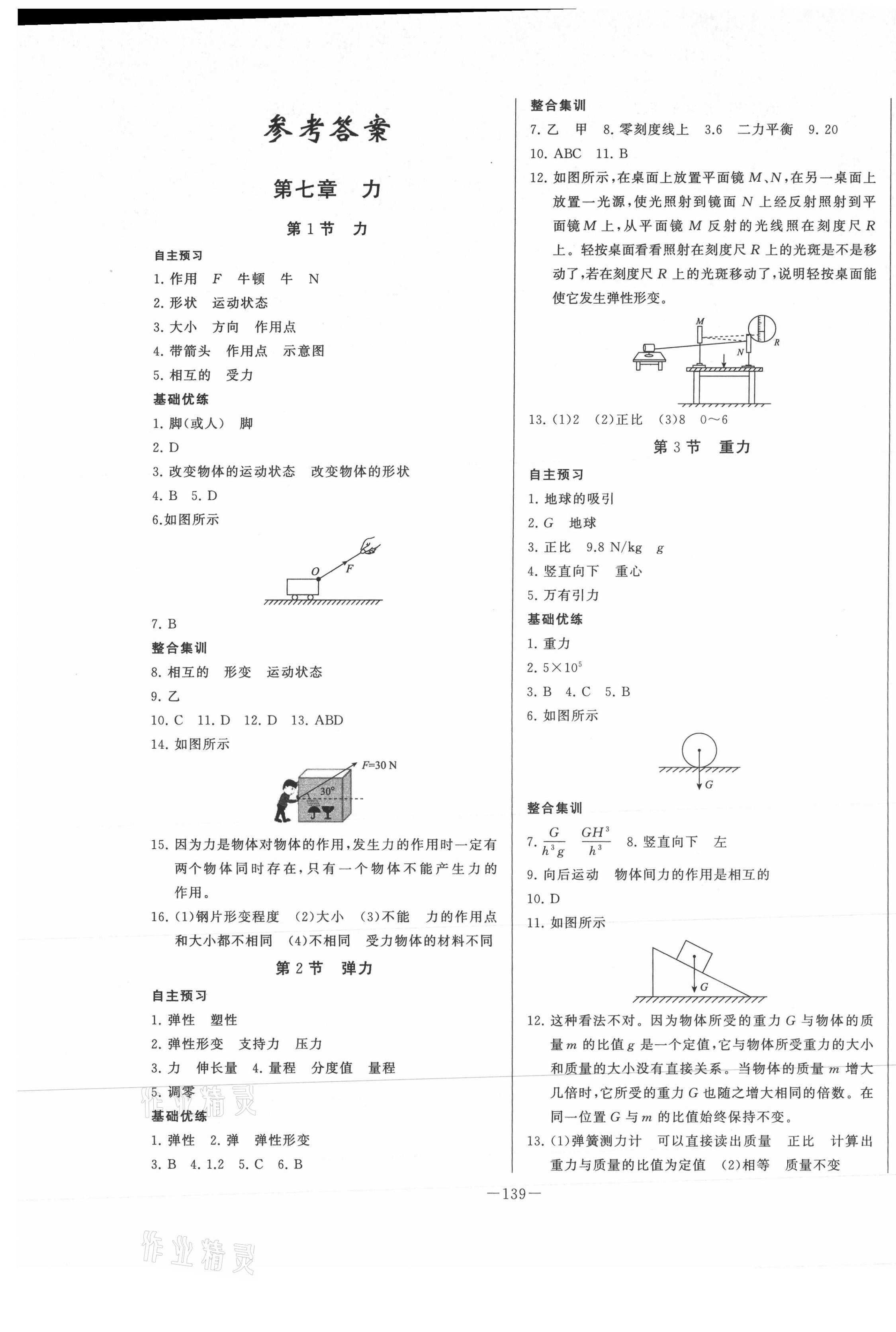 2021年A加优化作业本八年级物理下册人教版江西专版 第1页