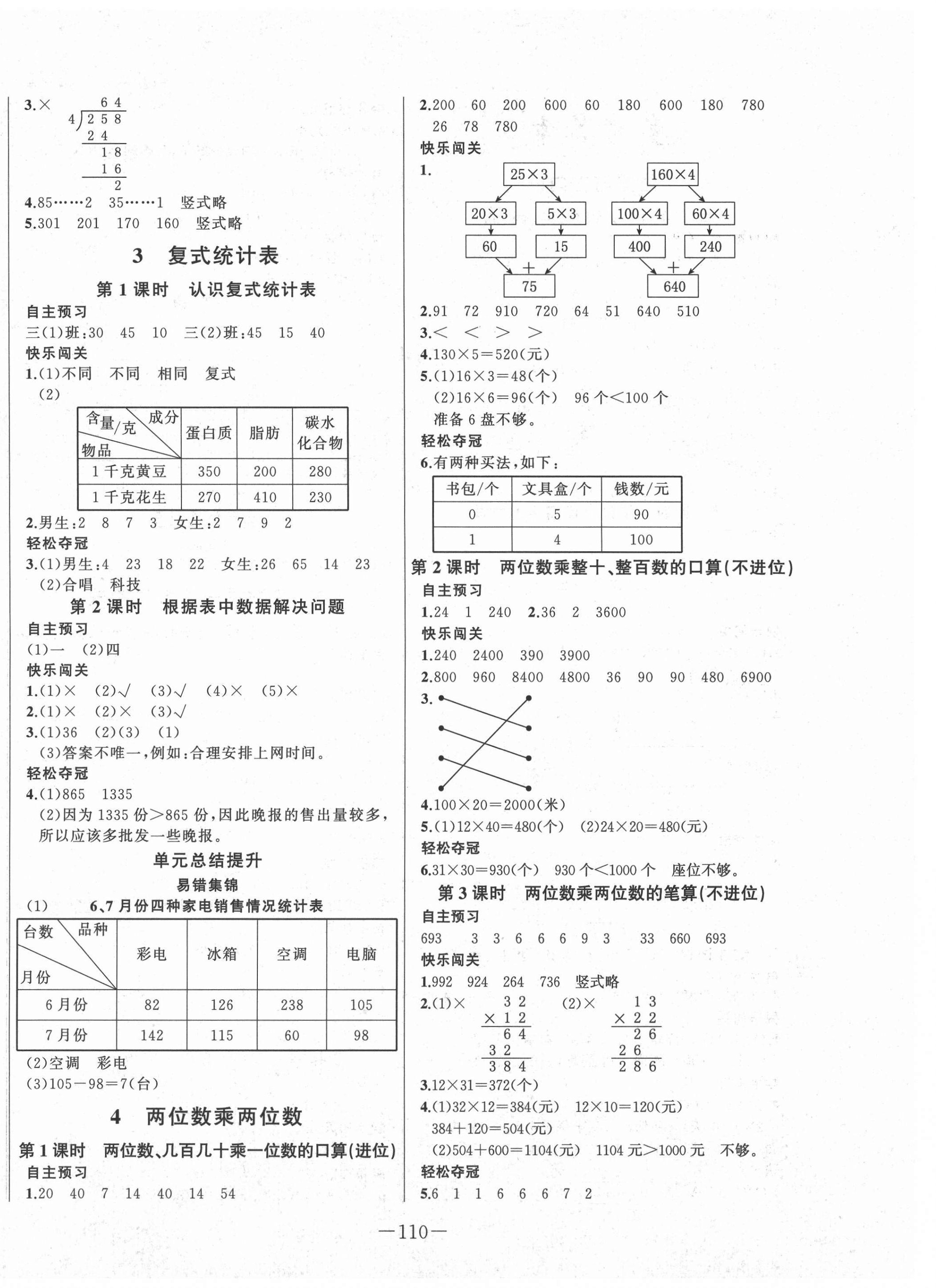 2021年A加优化作业本三年级数学下册人教版江西专版 第4页