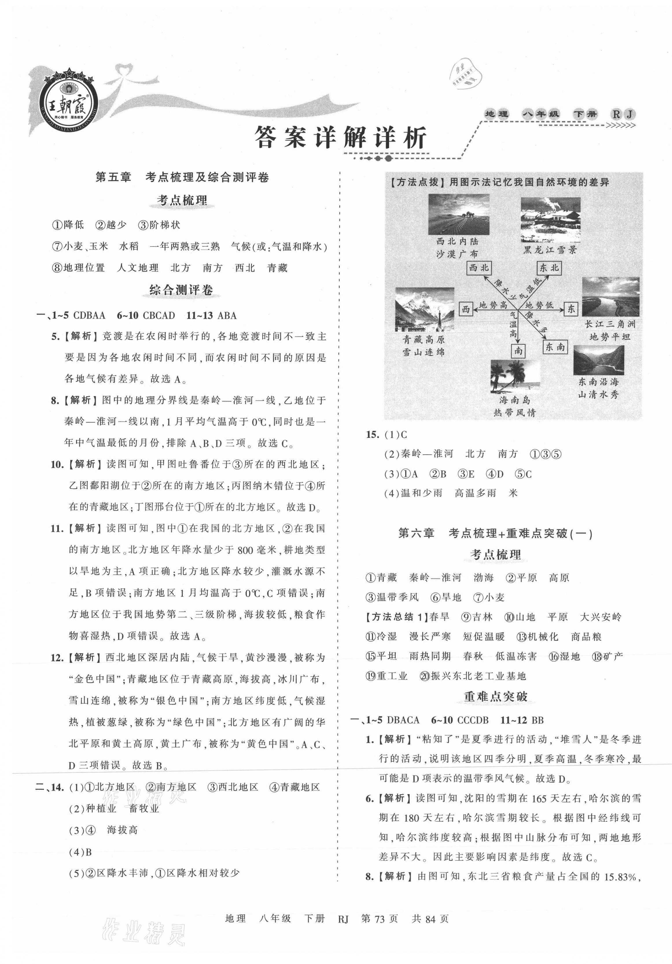 2021年王朝霞考點(diǎn)梳理時(shí)習(xí)卷八年級地理下冊人教版 第1頁