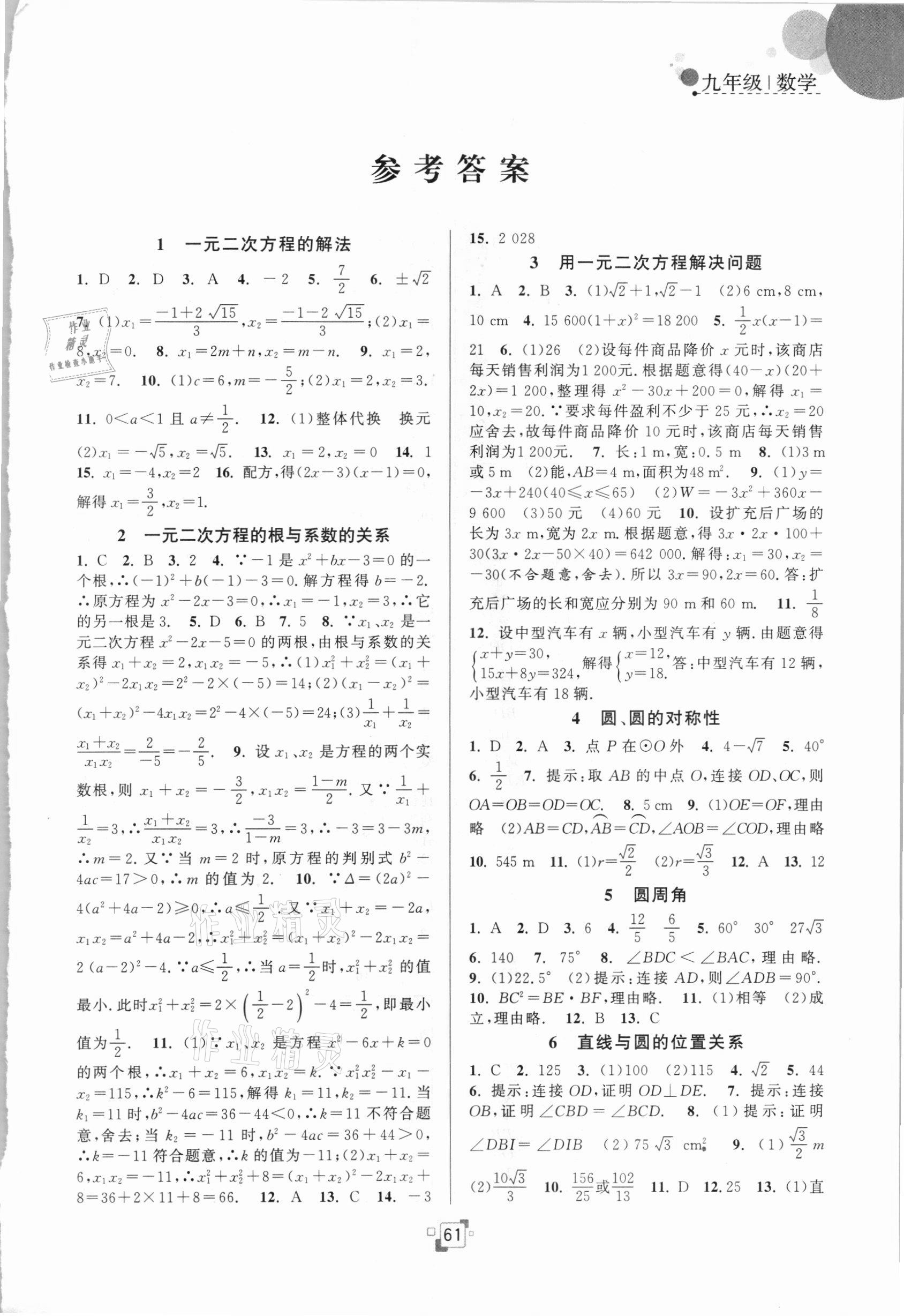 2021年寒假提優(yōu)集訓(xùn)20天九年級(jí)數(shù)學(xué)蘇科版 第1頁