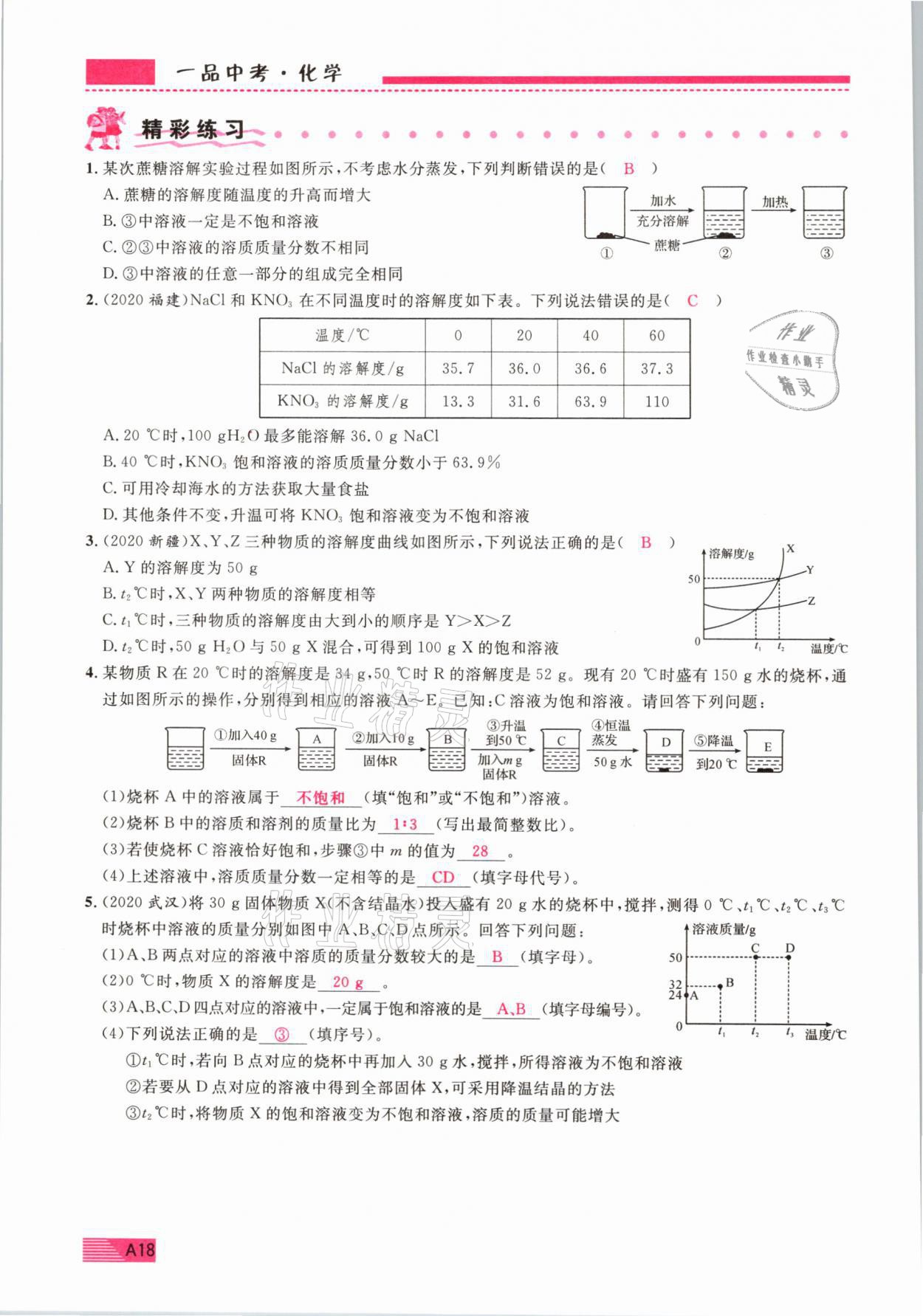 2021年新動力一品中考化學(xué)螺旋復(fù)習(xí)法 參考答案第18頁