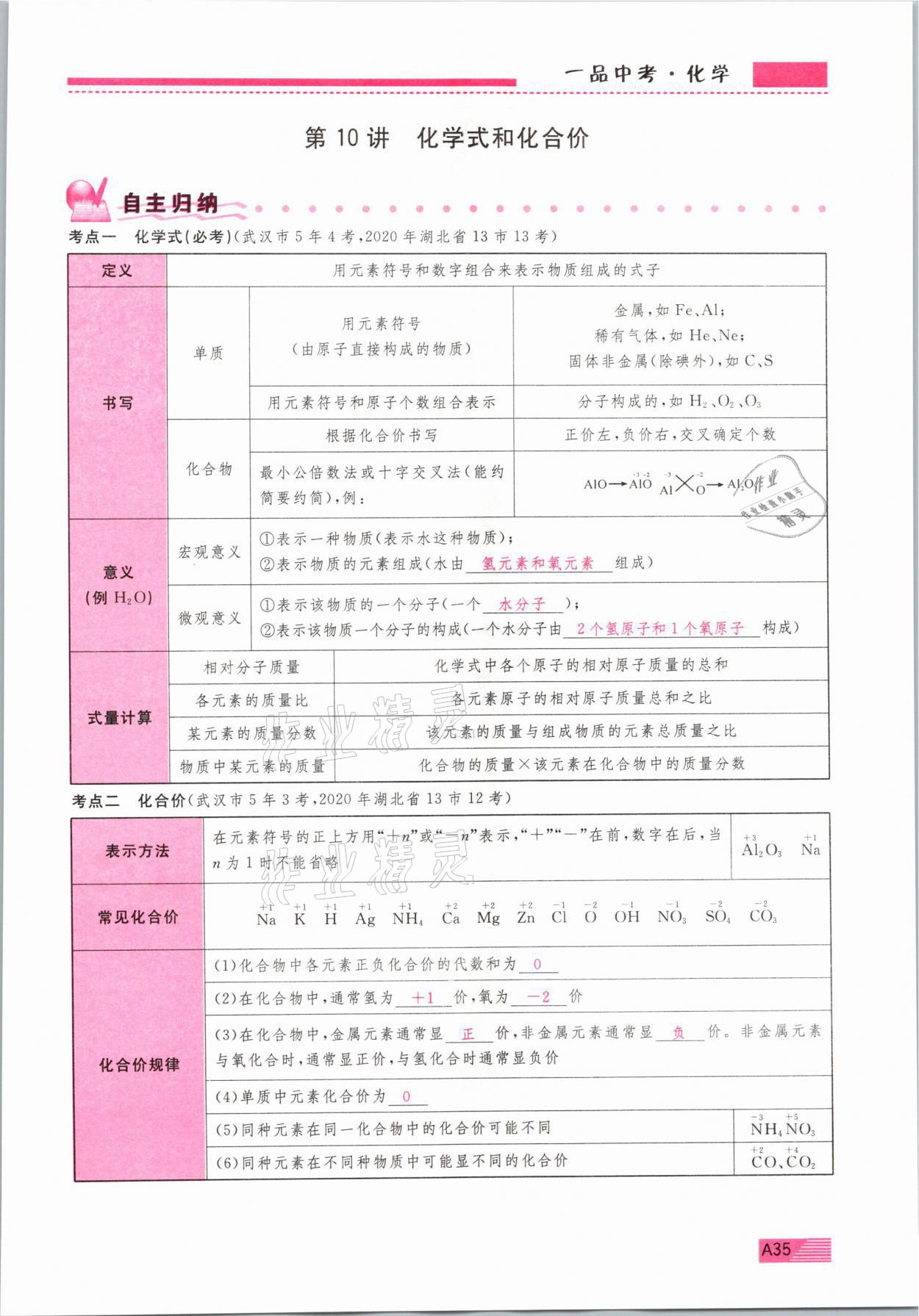 2021年新動力一品中考化學螺旋復習法 參考答案第35頁