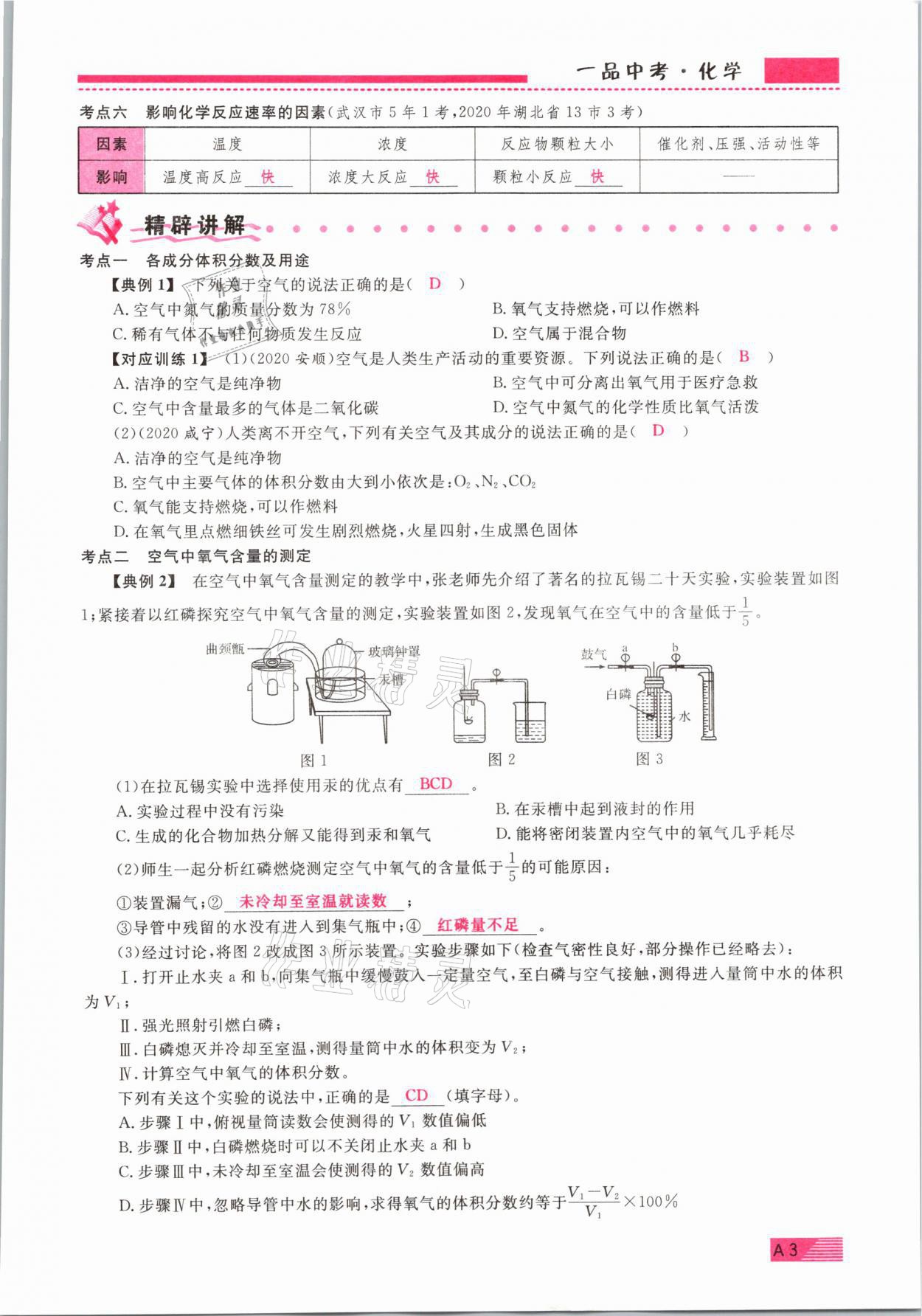 2021年新动力一品中考化学螺旋复习法 参考答案第3页