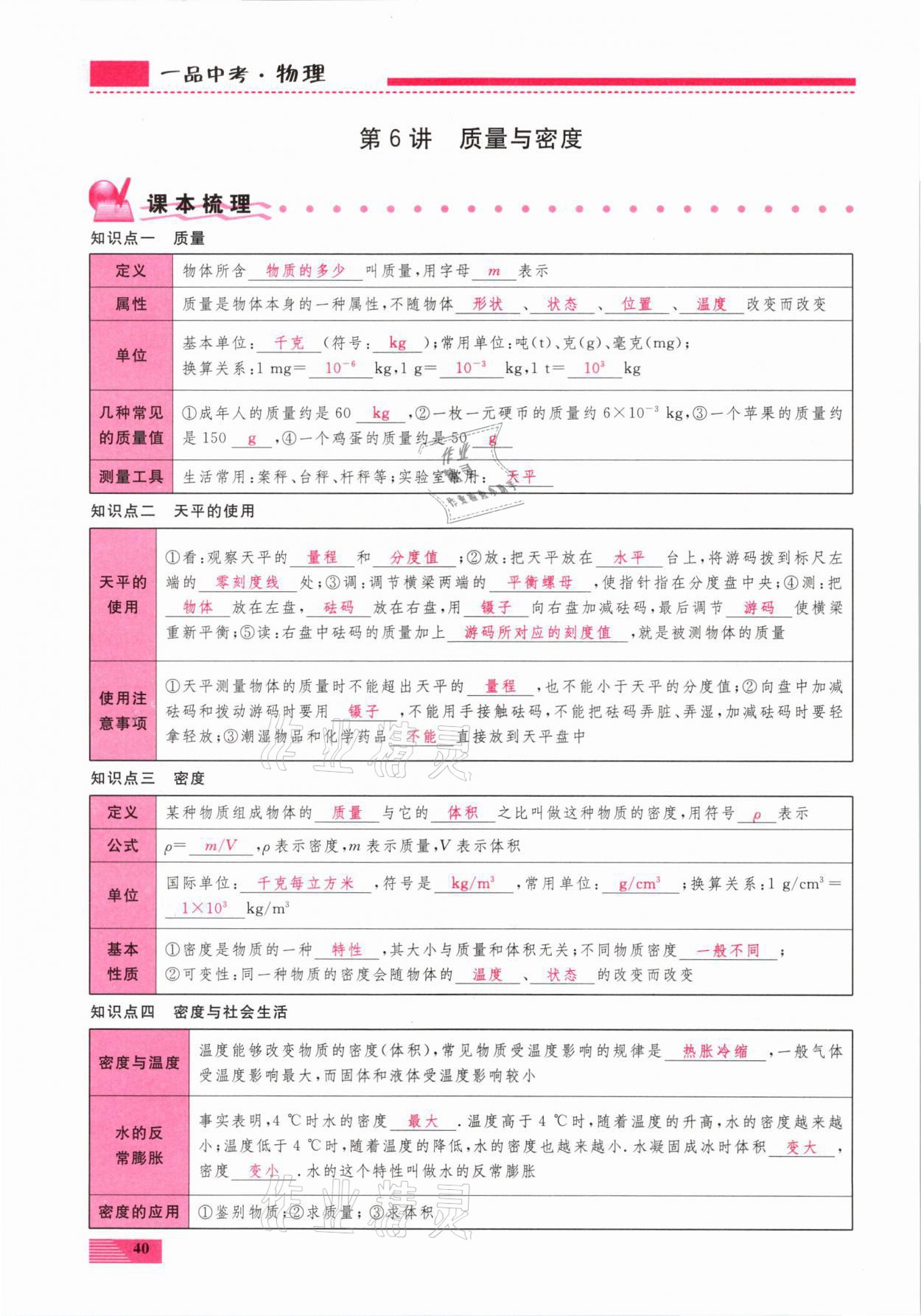 2021年新動力一品中考物理螺旋復(fù)習(xí)法 參考答案第40頁